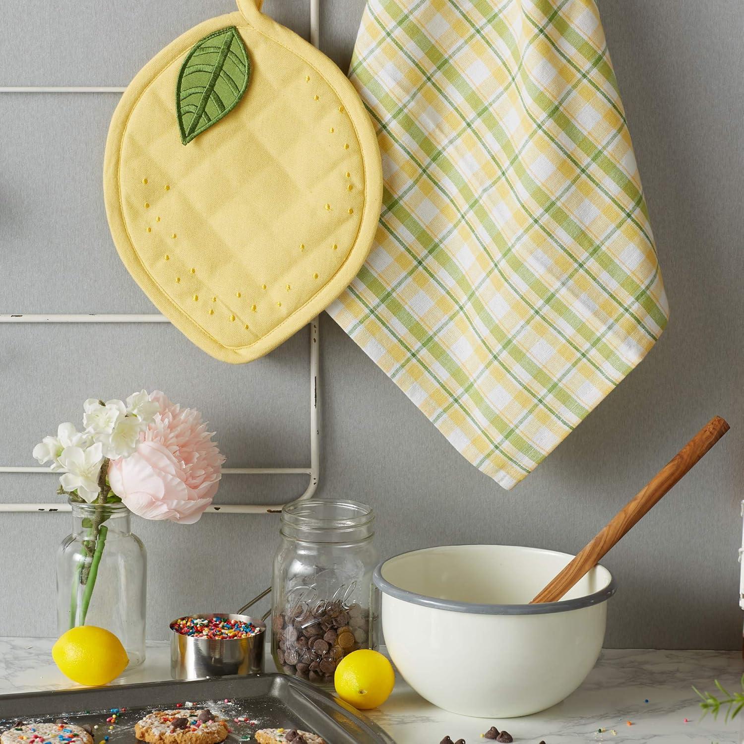 Lemon Shaped Potholder & Towel Gift Set