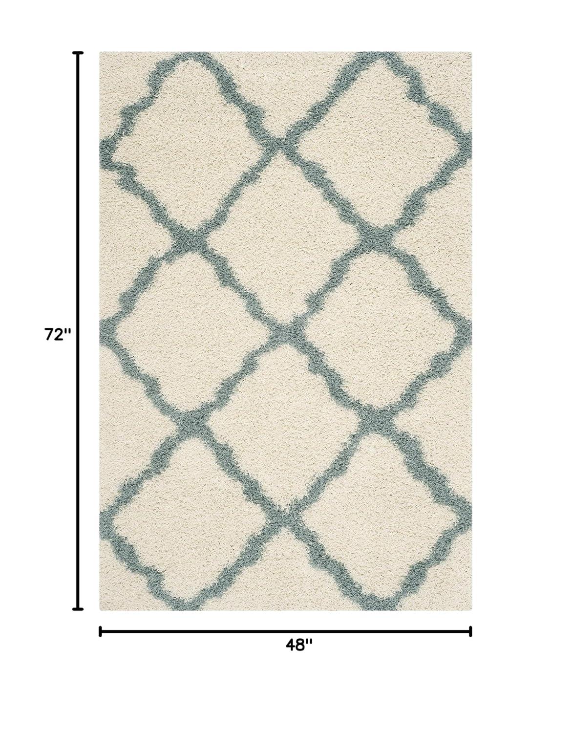 Dallas Shag SGD257 Power Loomed Indoor Area Rug - Ivory/Light Blue - 4'x6' - Safavieh.