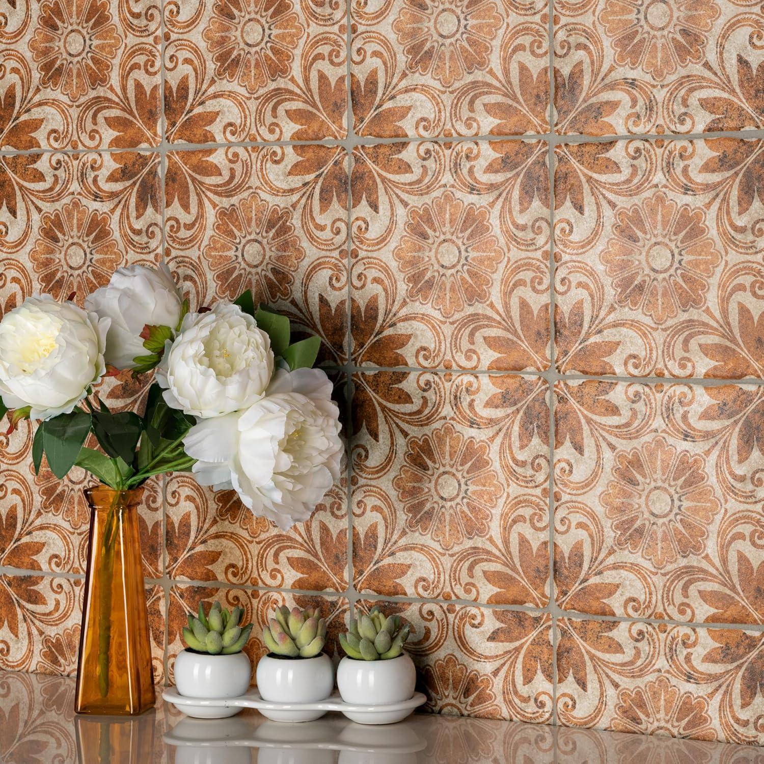 Costa Arena Decor Dahlia 7-3/4 in. x 7-3/4 in. Ceramic Floor and Wall Tile (10.75 sq. ft./Case)