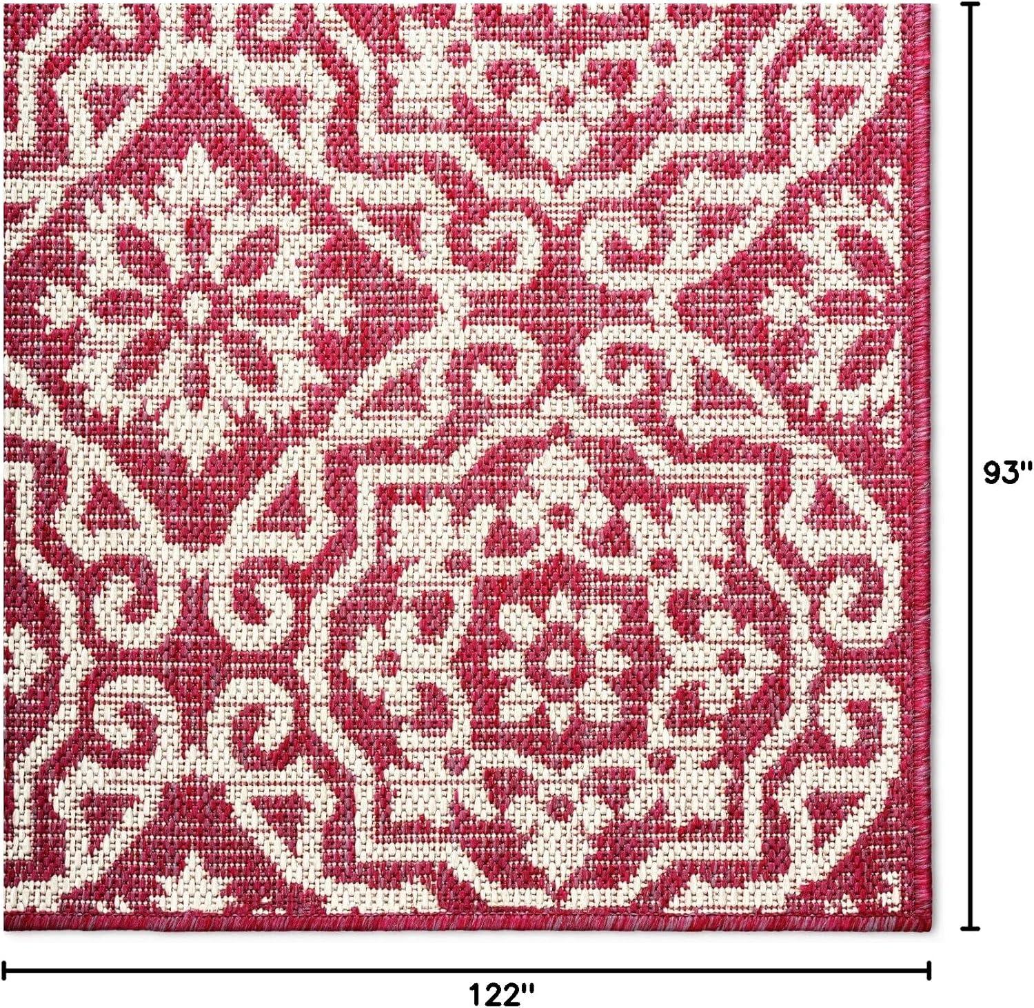 Nicole Miller New York Patio Country Danica Geometric Indoor/Outdoor Area Rug, Pink/Ivory