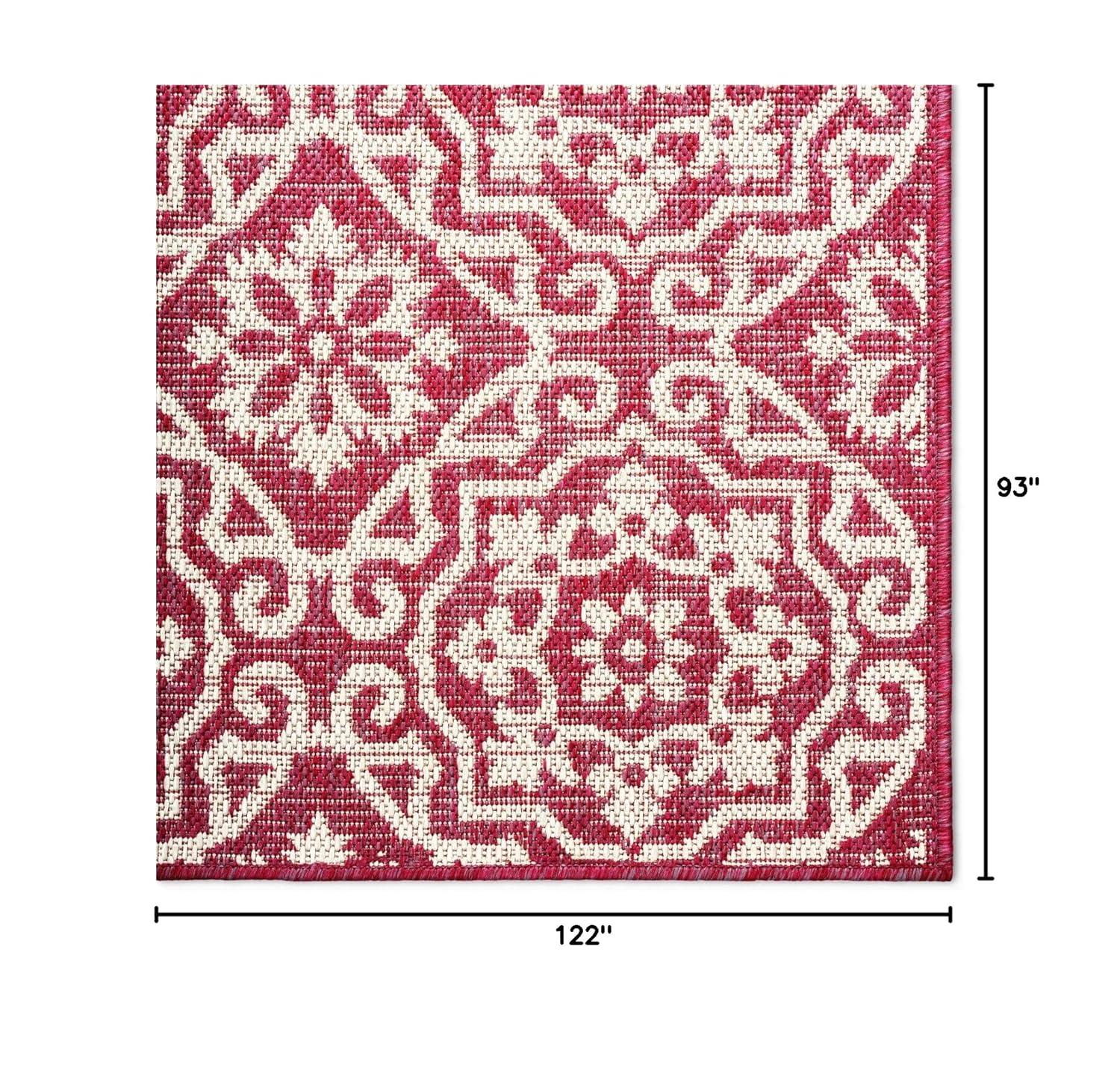 Nicole Miller New York Patio Country Danica Geometric Indoor/Outdoor Area Rug, Pink/Ivory