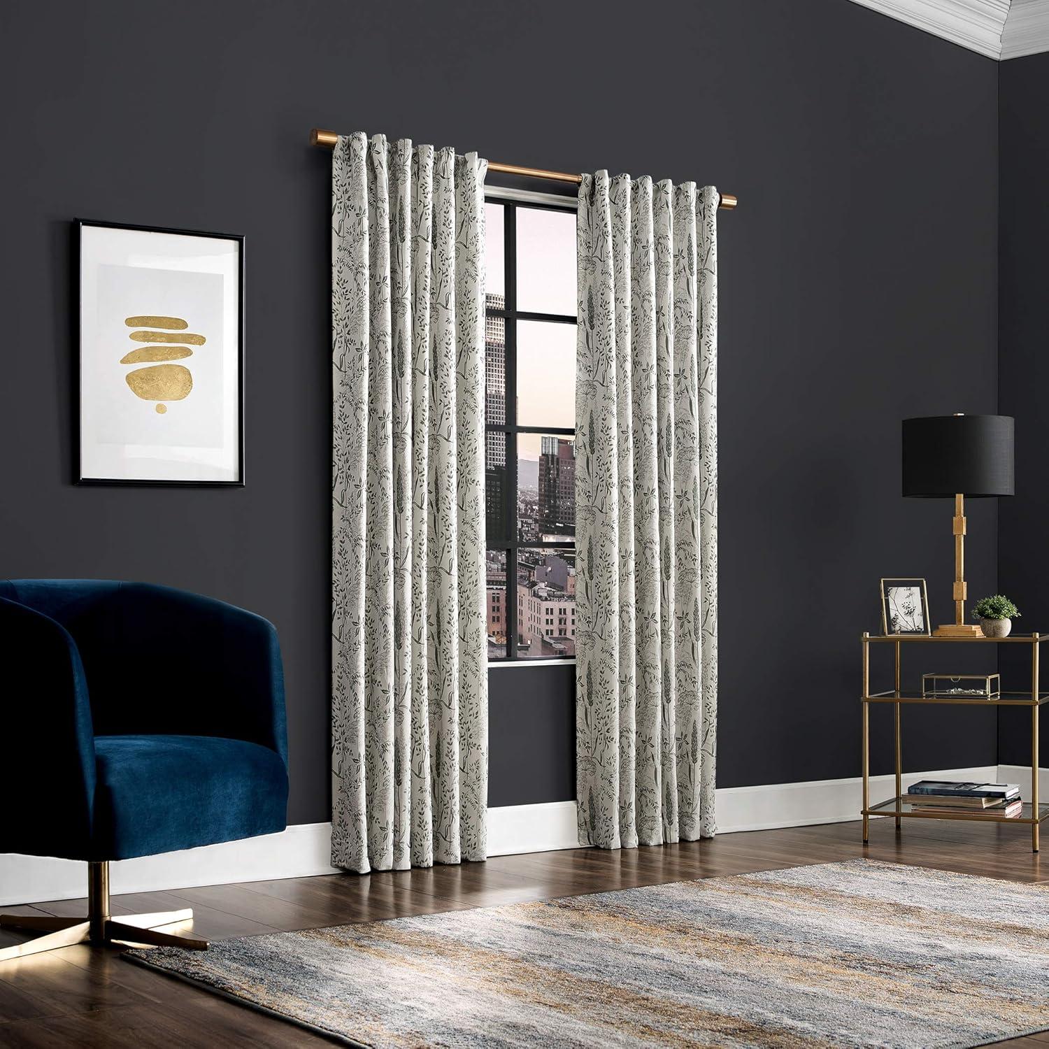 Scott Living Scott Living Aubry Shimmering Floral 100% Blackout Back Tab Curtain Panel