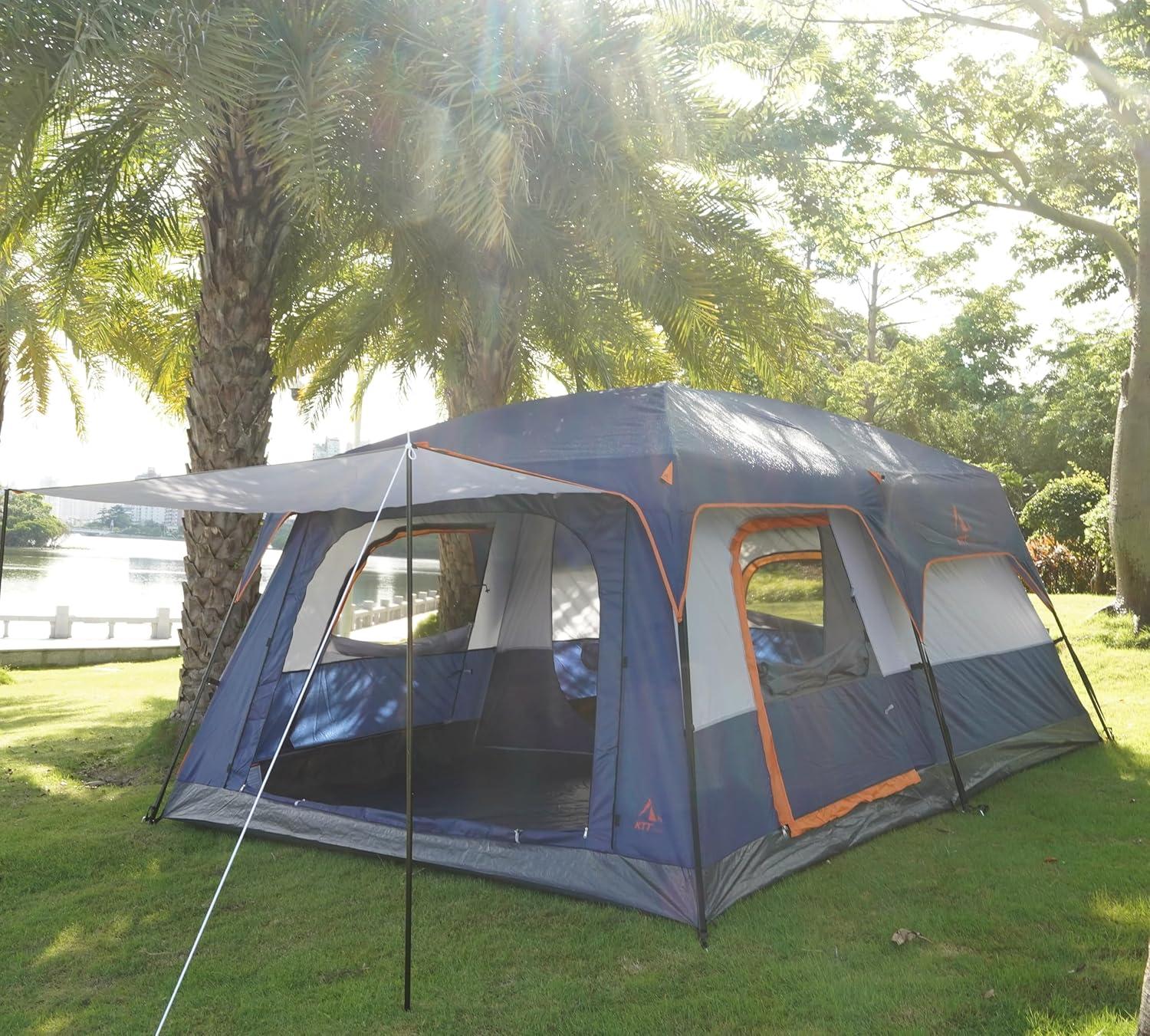 Dark Blue 12-Person Two-Room Three-Season Cabin Tent