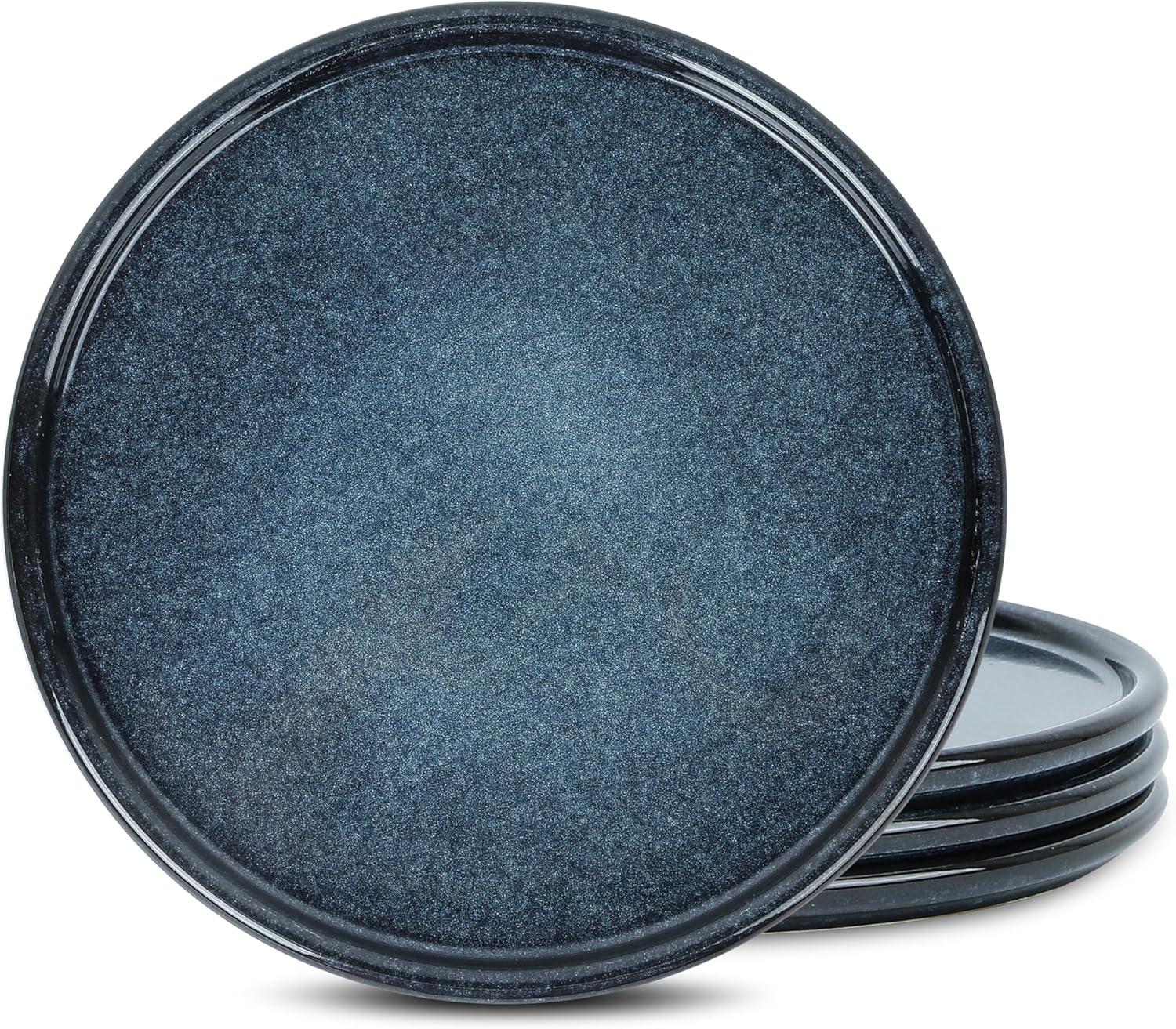 Eden 4-Piece Dark Blue Stoneware Full Set (Service for 4)