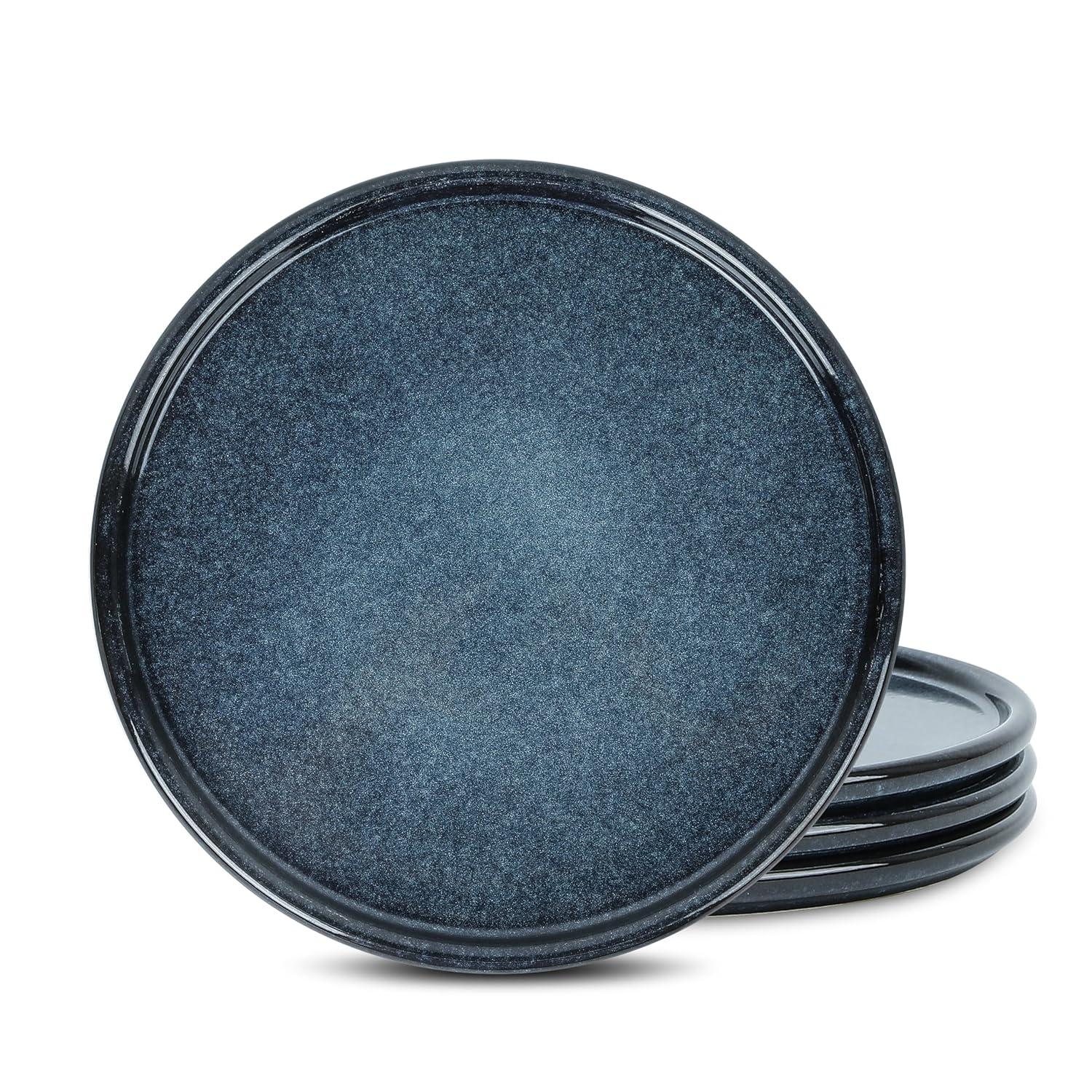 Eden 4-Piece Dark Blue Stoneware Full Set (Service for 4)
