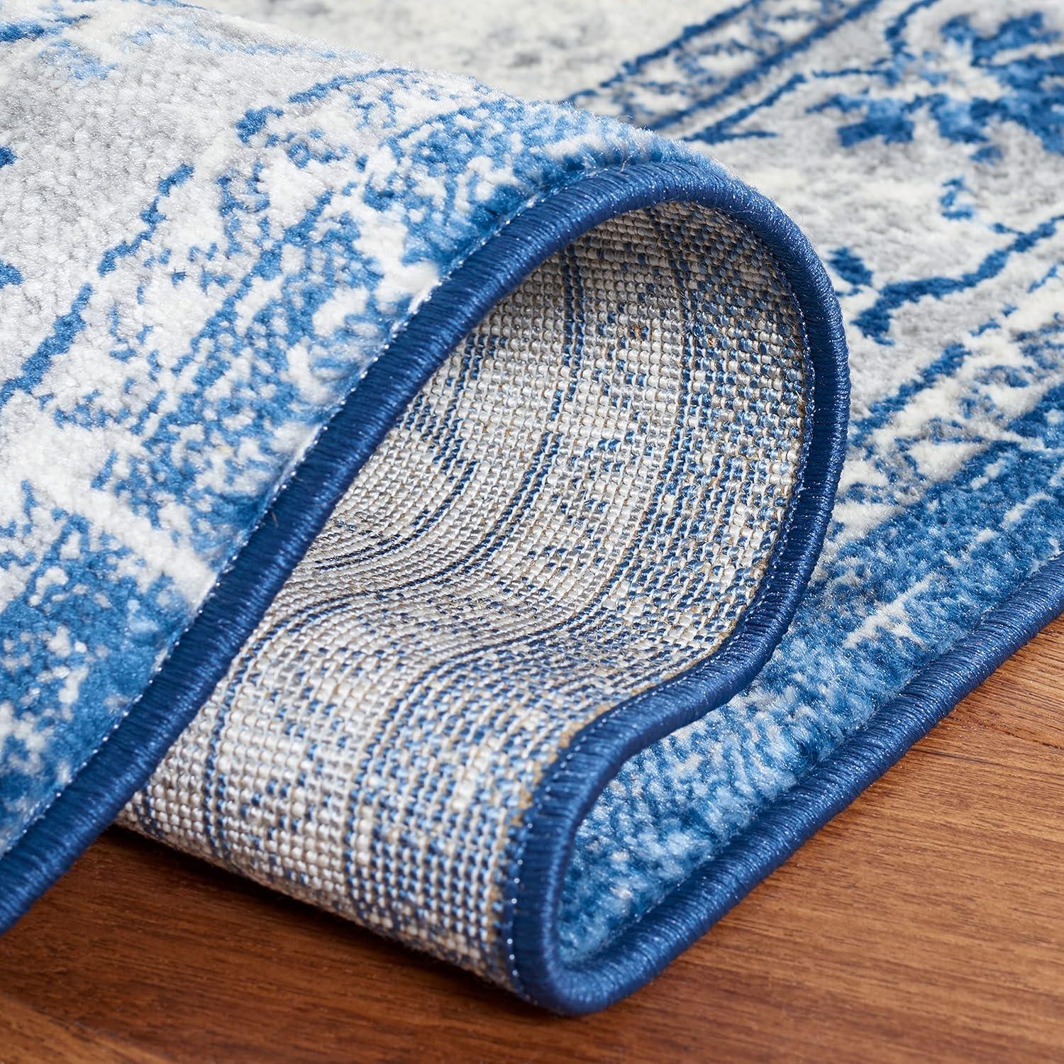 Brentwood BNT826 Power Loomed Indoor Area Rug - Blue/Ivory - 6'7"x6'7" - Safavieh