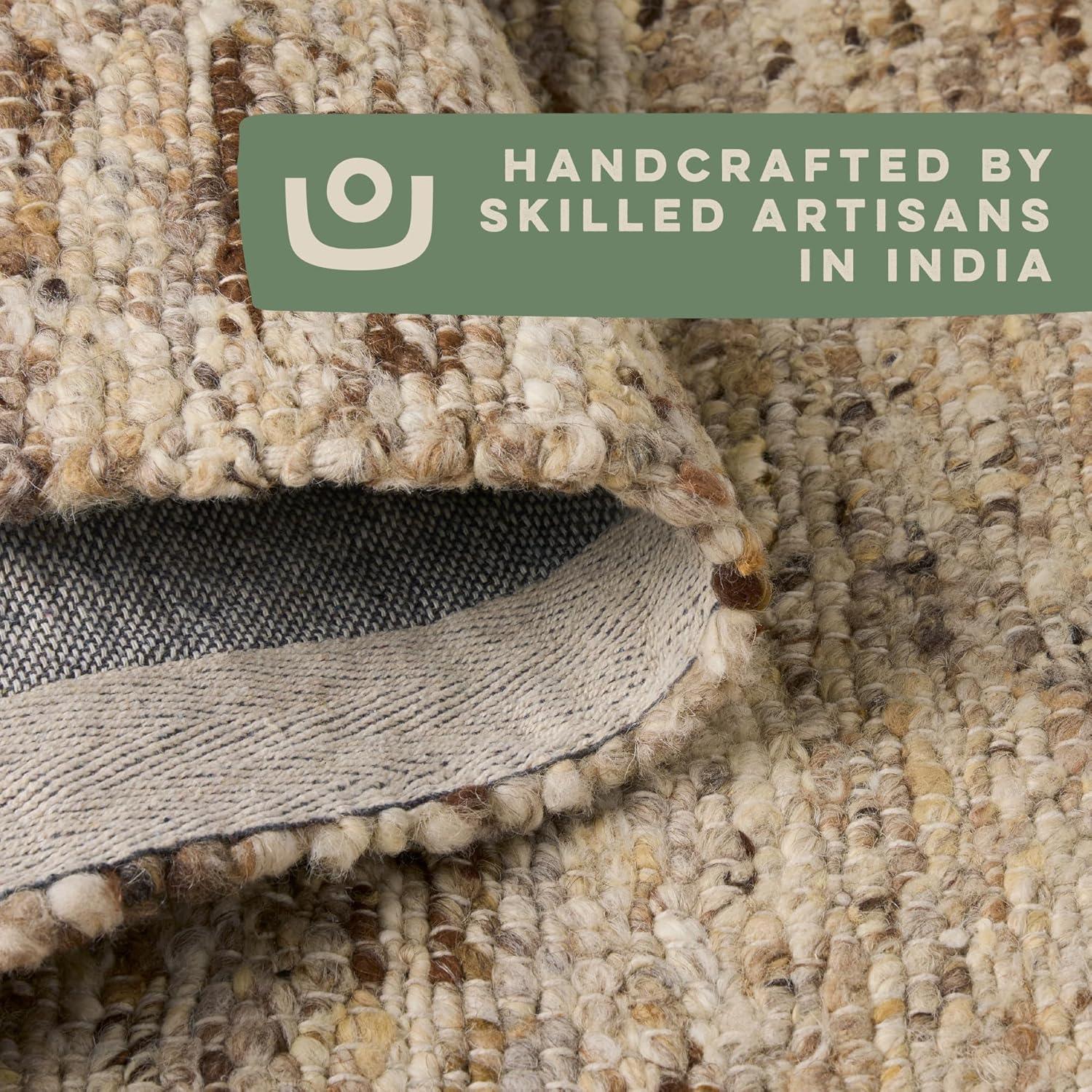 TOWN & COUNTRY Terra Montana Handcrafted Area Rug Beige/Dark Brown