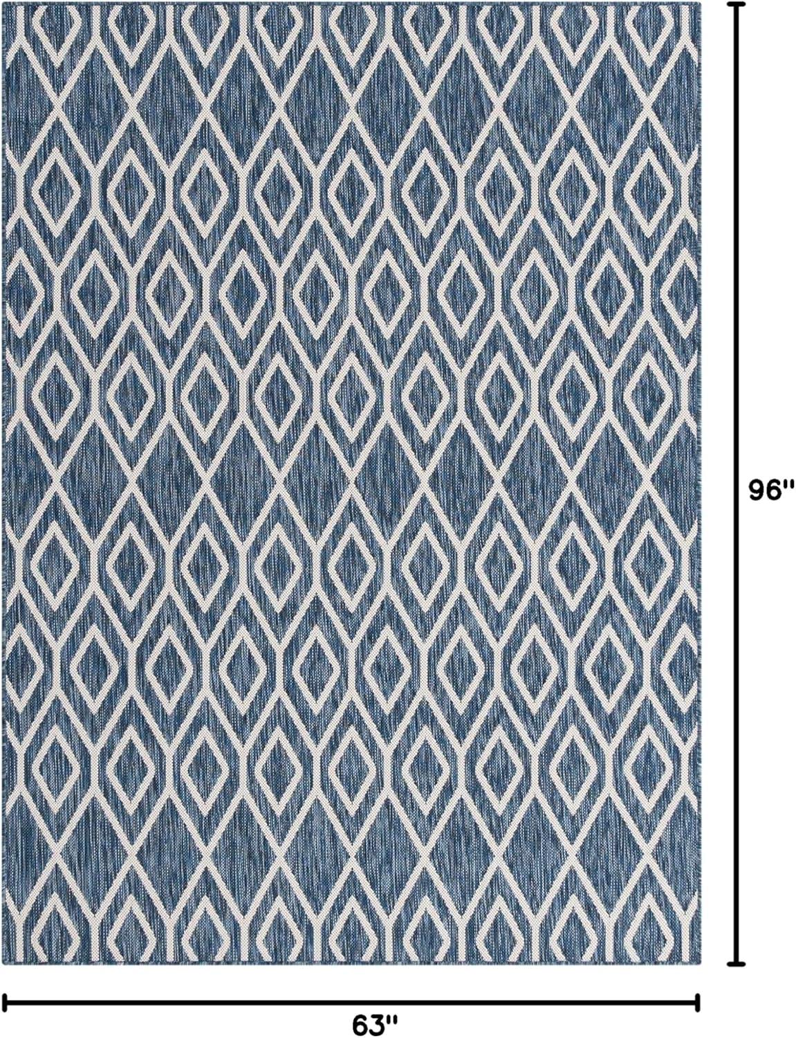 Jill Zarin Outdoor Collection Area Rug - Turks and Caicos (5' 3" x 8' Rectangle Blue/Ivory)