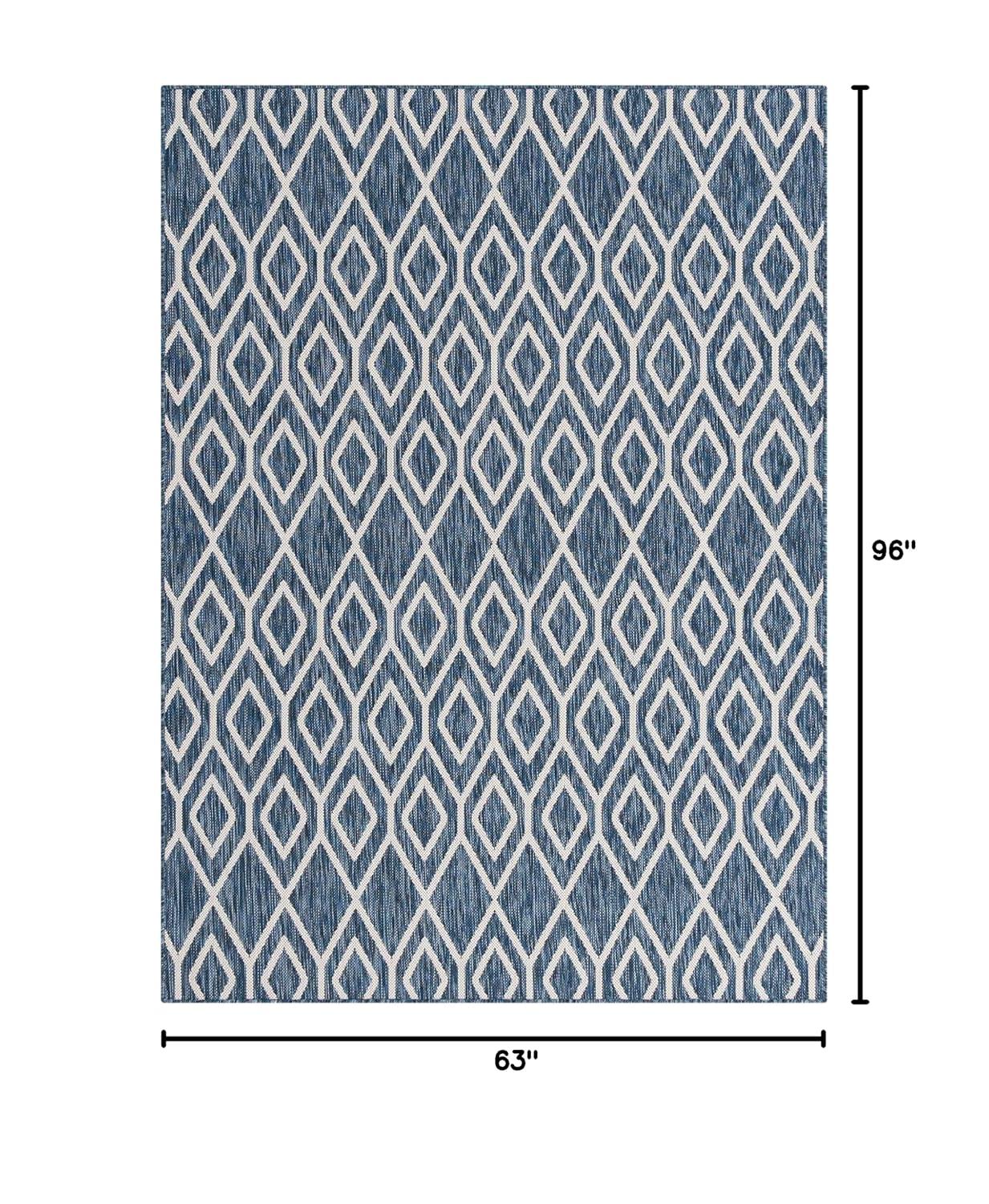 Jill Zarin Outdoor Collection Area Rug - Turks and Caicos (5' 3" x 8' Rectangle Blue/Ivory)