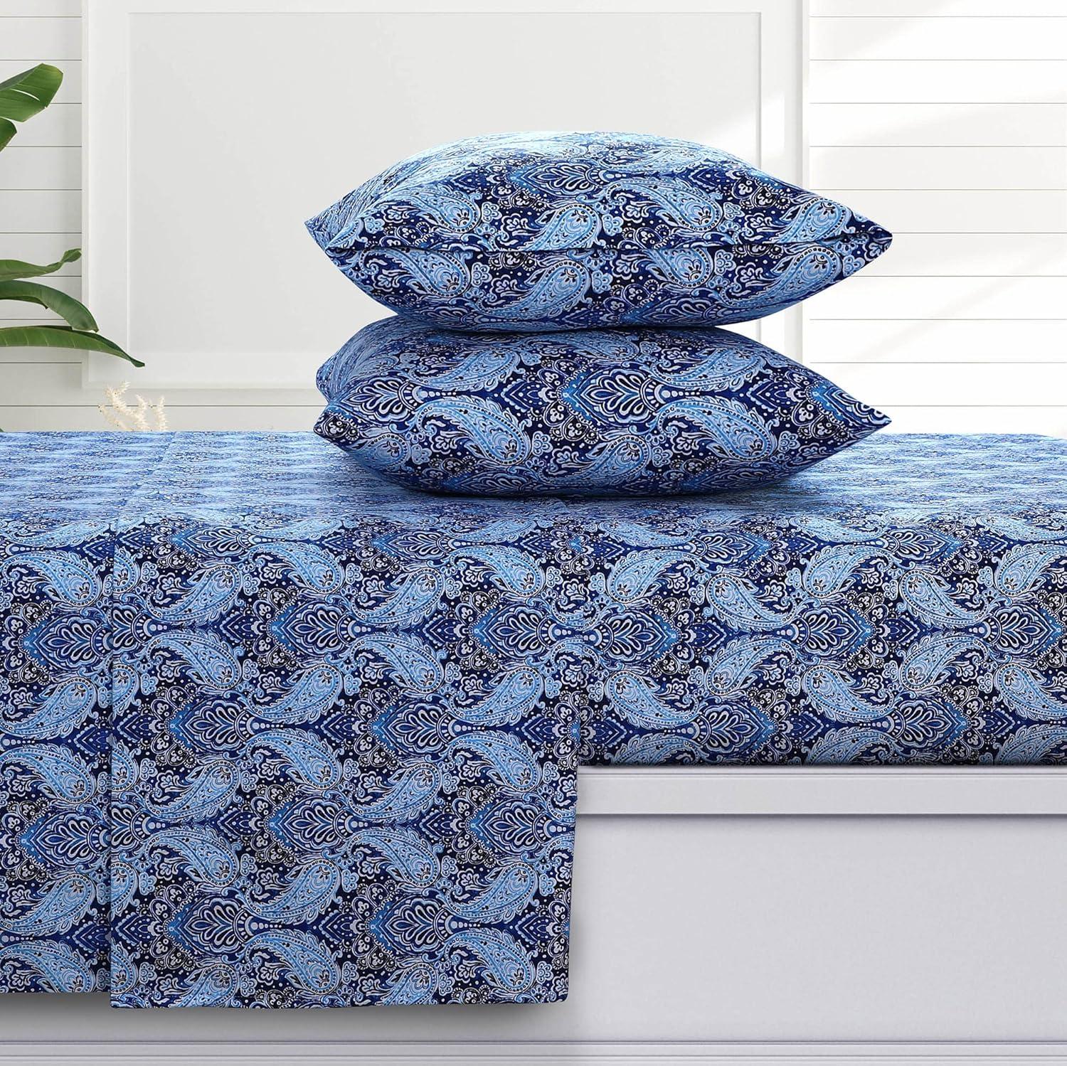Azores Home Sofi Flannel Paisley Sheet Set