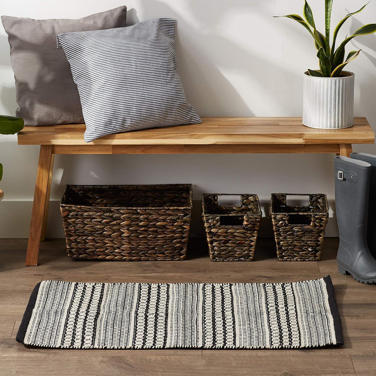 Design Imports Modern Dobby Stripe - Black - 2 Ft 6 In X 6 Ft