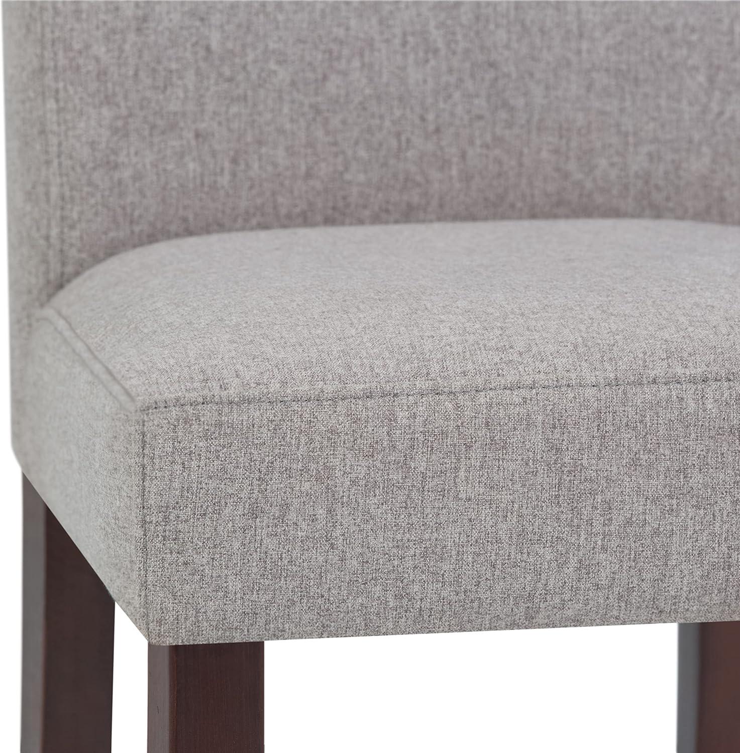 Cloud Grey Linen Upholstered Parsons Side Chair Set