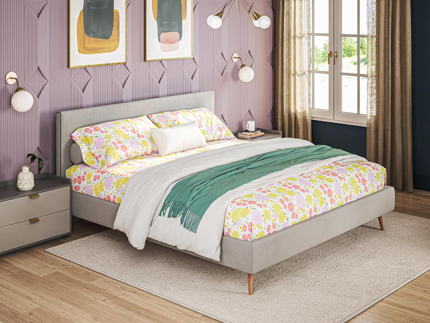 Where the Polka Dots Roam Microfiber Floral Fitted Sheet