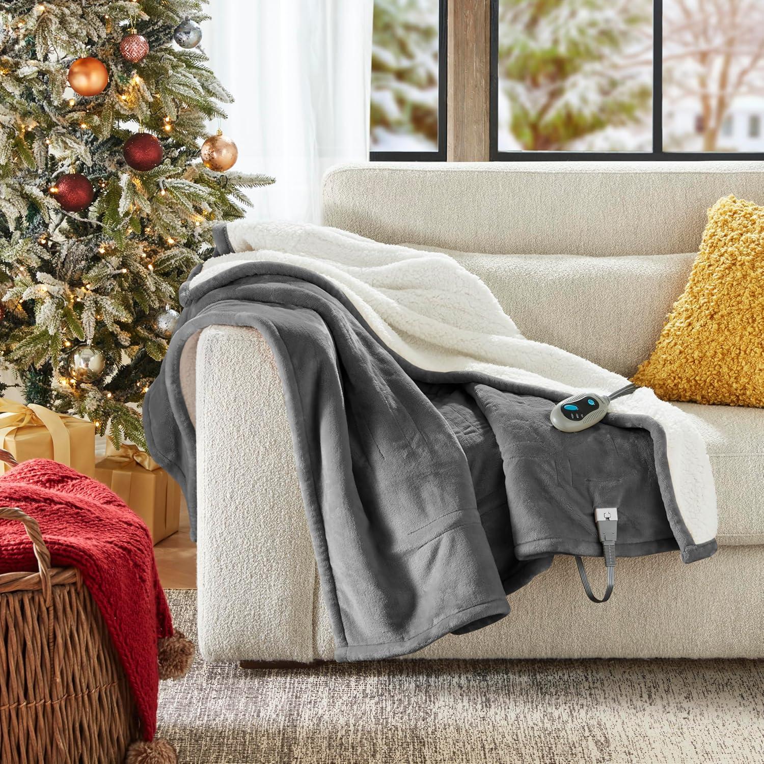 Beautyrest Beautyrest Heated Microlight to Berber Throw