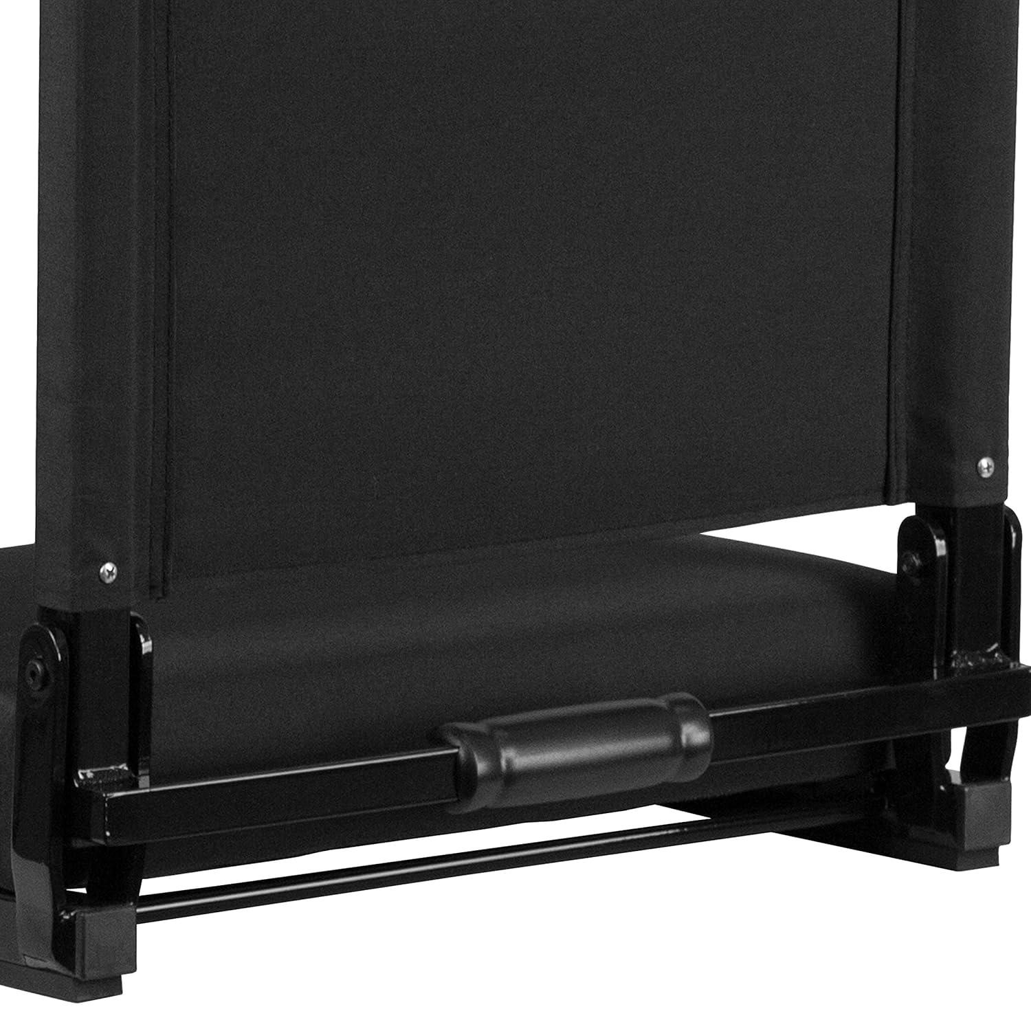 Flash Furniture Grandstand Portable Folding Padded Stadium Seat for Bleachers or Benches, Black