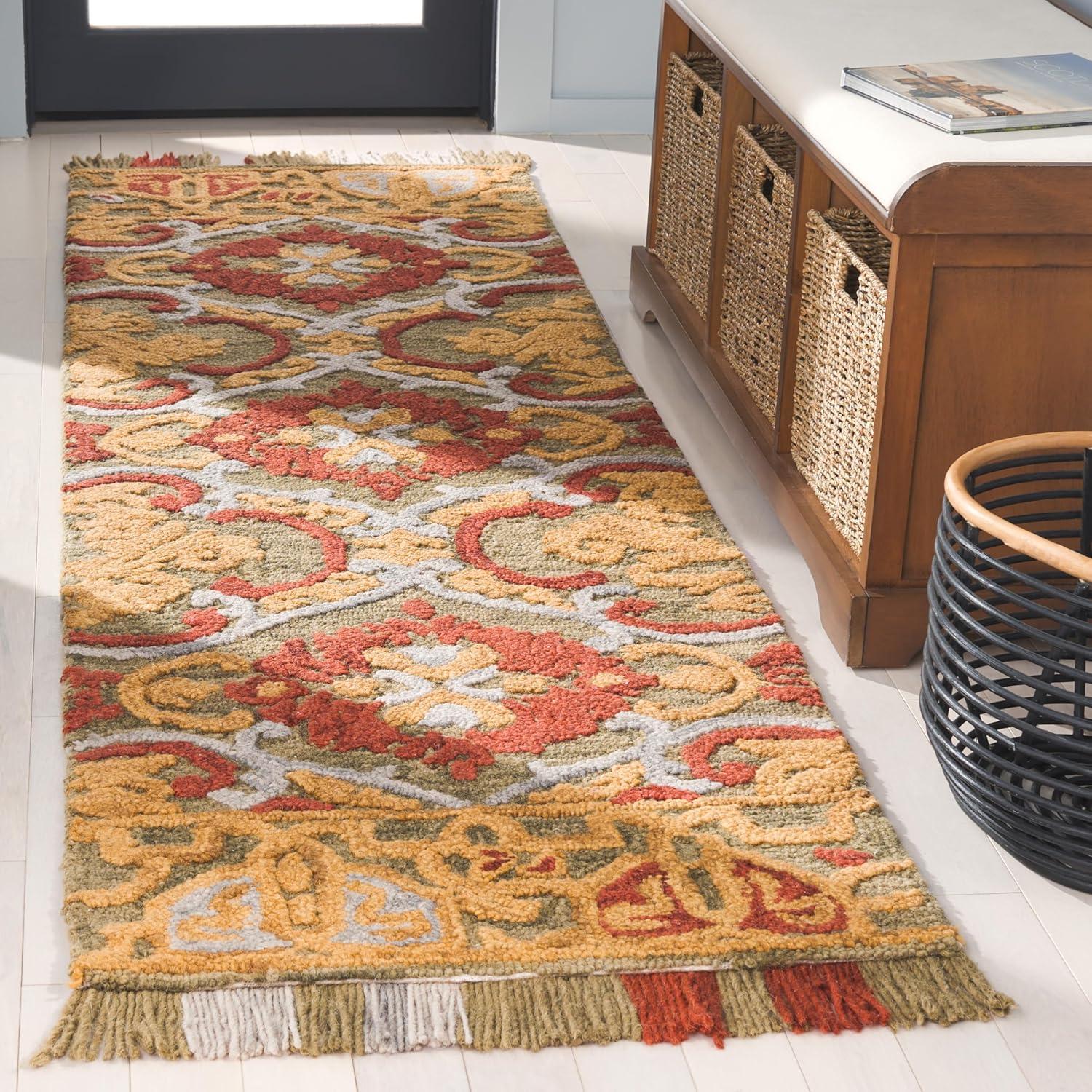 Safavieh Blossom Tufted 80% Wool, 20% Cotton Performance Oriental Rug