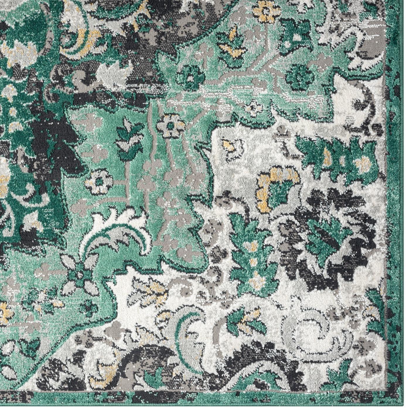 Luxe Weavers Moroccan Medallion Area Rug - Green 6x9