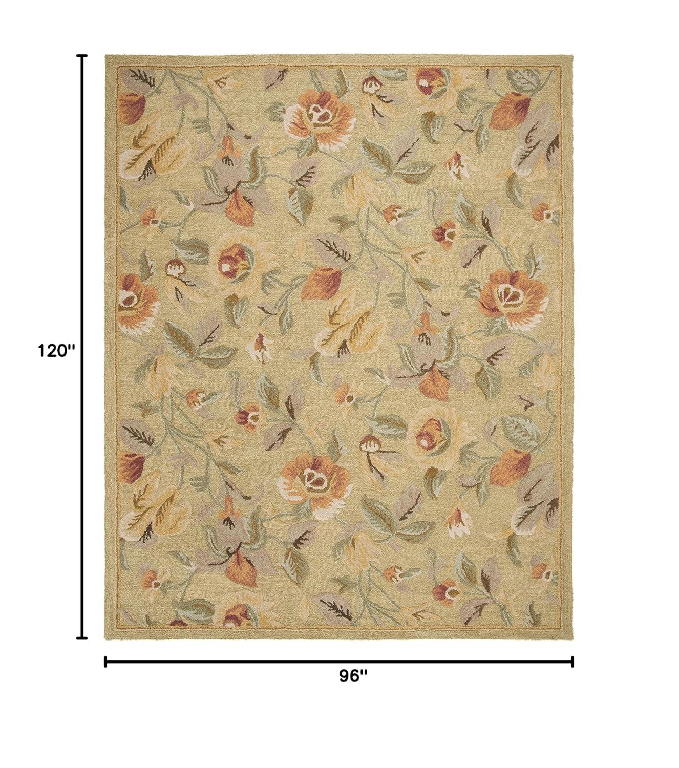 Blossom BLM785 Hand Hooked Area Rug - Green/Multi - 8'x10' - Safavieh.
