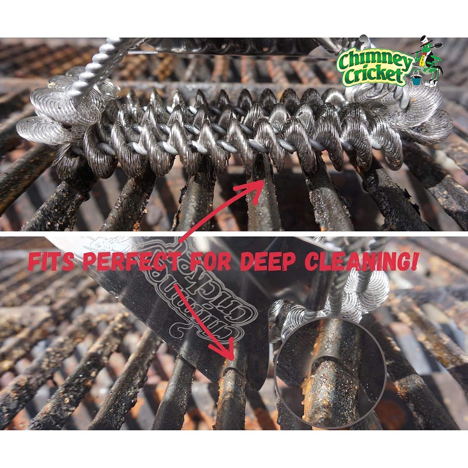 Chimney Cricket BBQ Grill Brush & Scraper-Bristle Free for Safety & Deep Cleaning Barbecue Grill Cleaning Scrubber - 18"