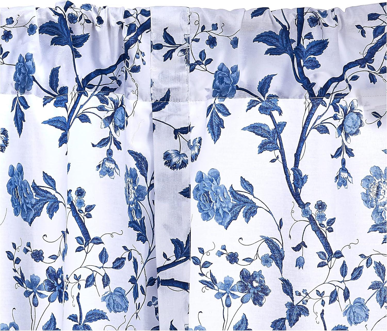 Elise Blue Floral Cotton Tie-Up Valance