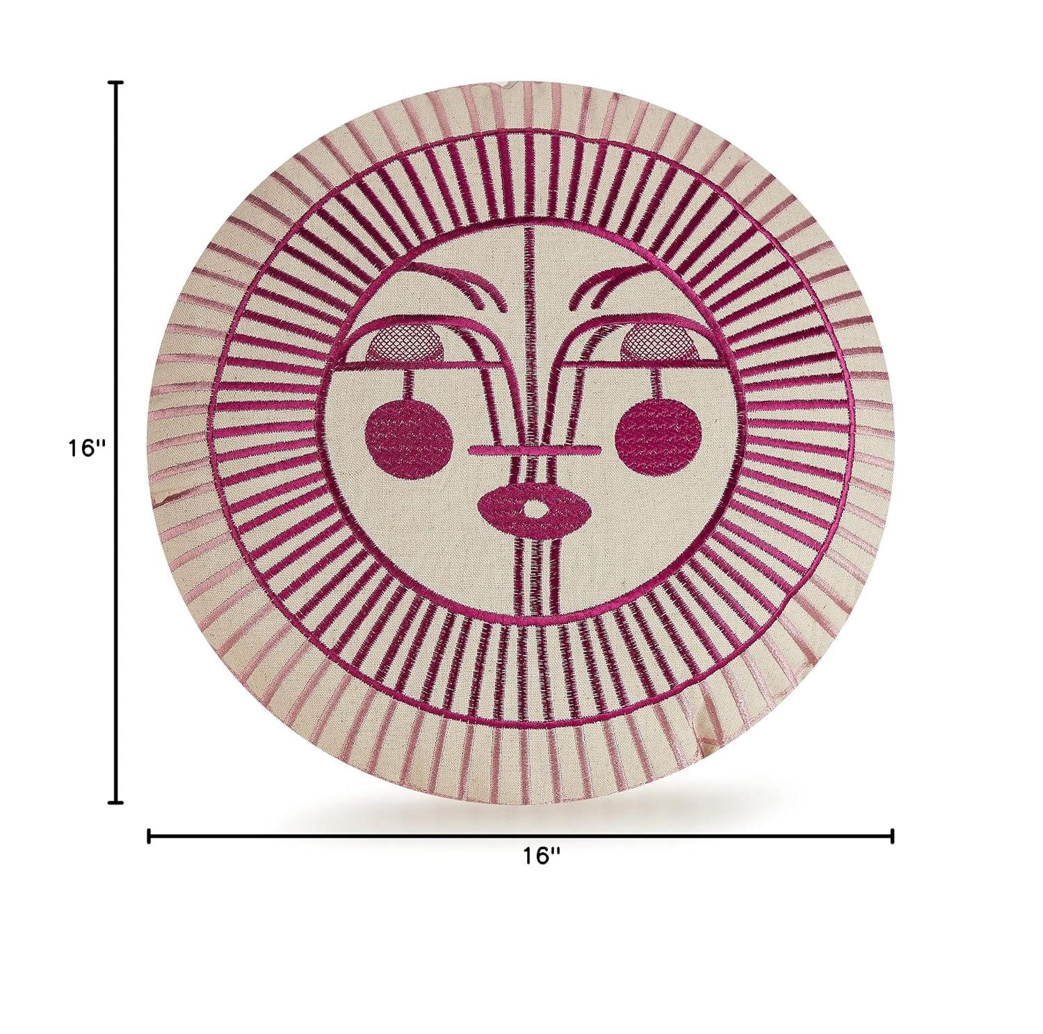 Jungalow Ayo Embroidered Round Pillow Cover & Insert