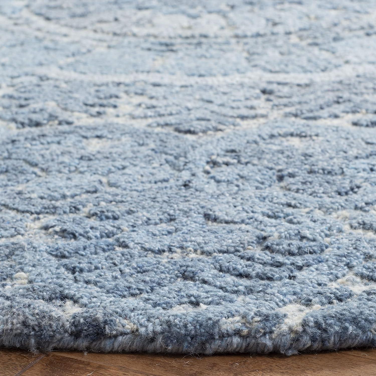 Marquee MRQ110 Hand Tufted Indoor Area Rug - Blue/Ivory - 6' Round - Safavieh