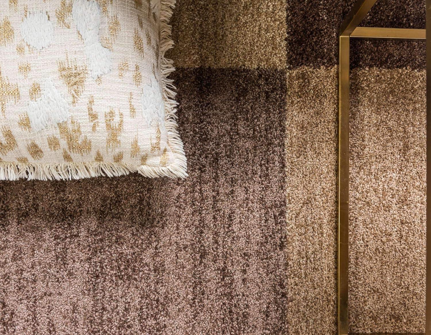 Unique Loom Autumn Collection Area Rug - Providence (9'  x 12' Rectangle Light Brown/Brown)