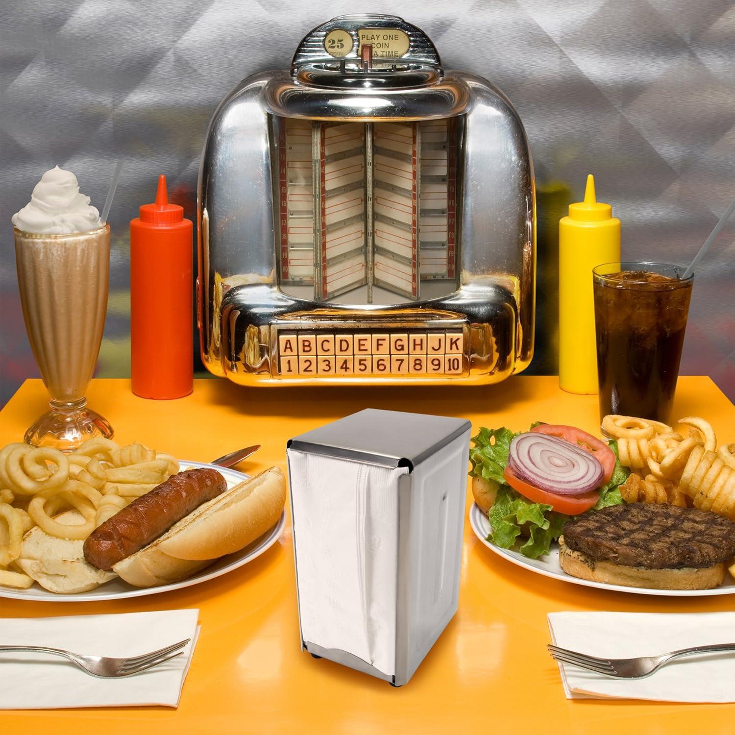 Retro Stainless Steel Tall-Fold Napkin Dispenser