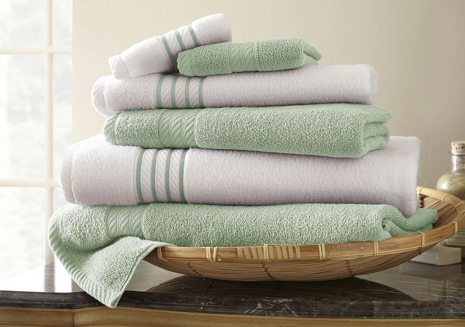 Modern Threads 6 Piece Quick Dry Stripe Towel Set.