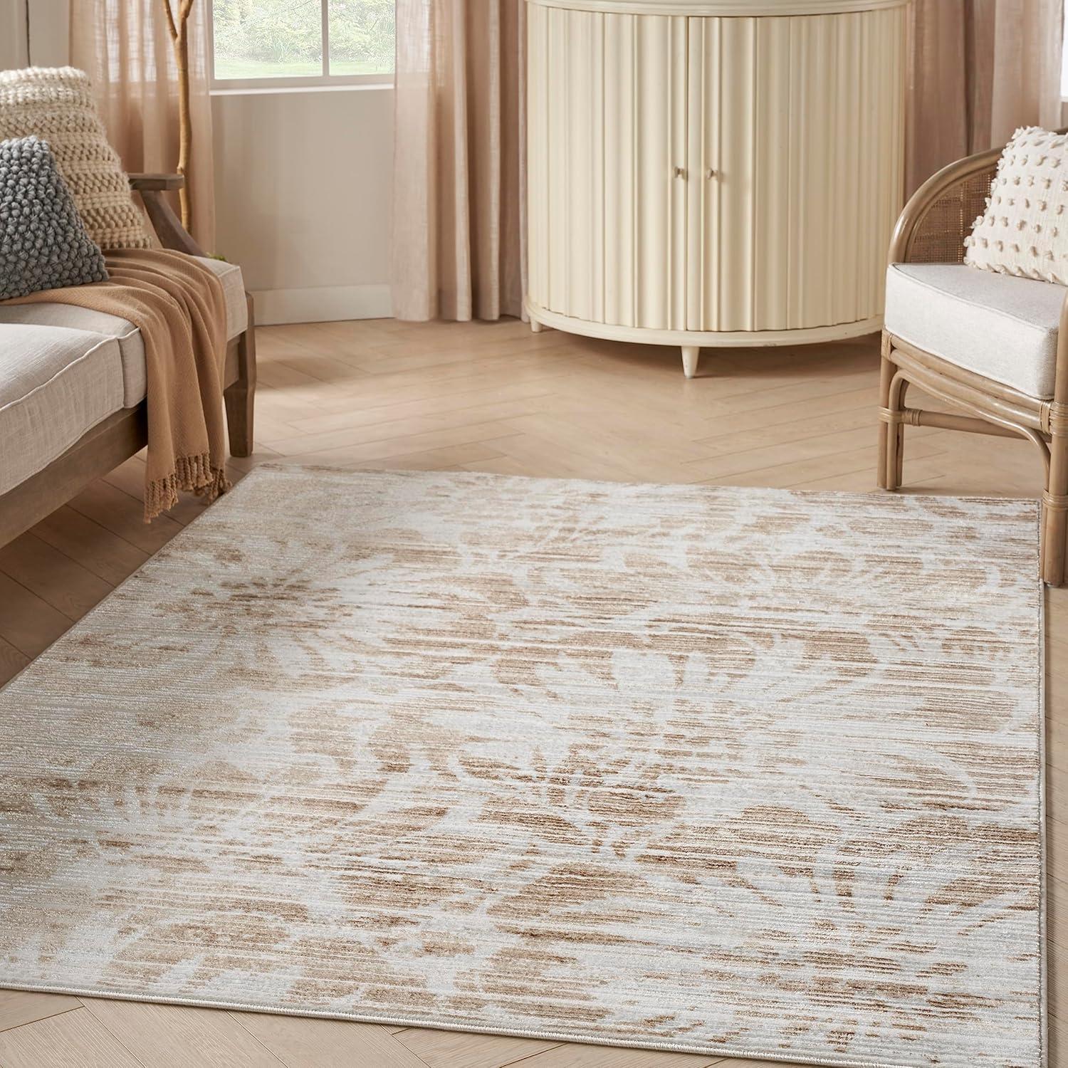 Williston Forge Kloi Abstract Ivory/Grey Area Rug