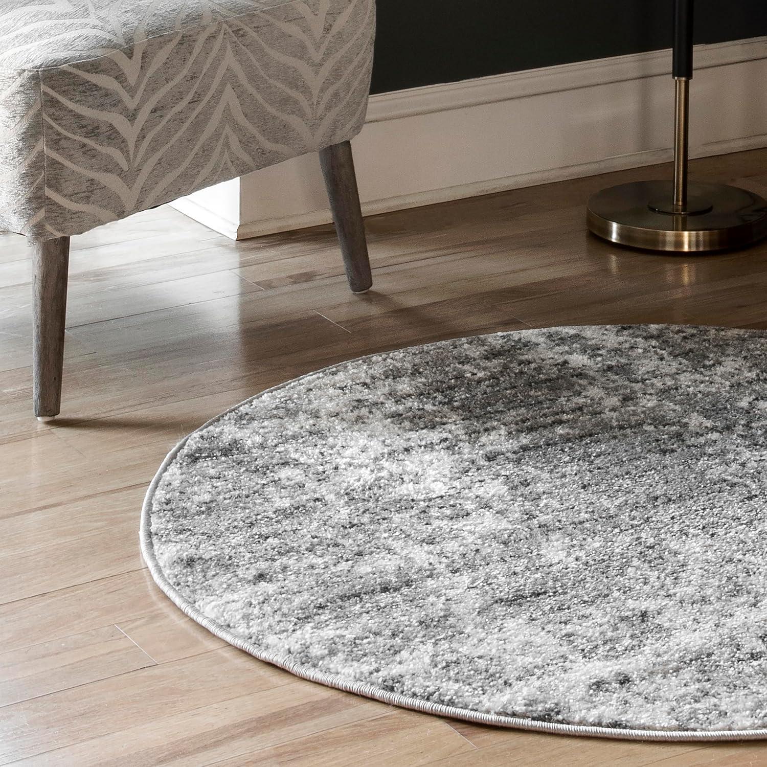 Nuloom Deedra Abstract 10 Round Indoor Area Rug for Living Room Bedroom Dining Room Kitchen, Grey/Ivory