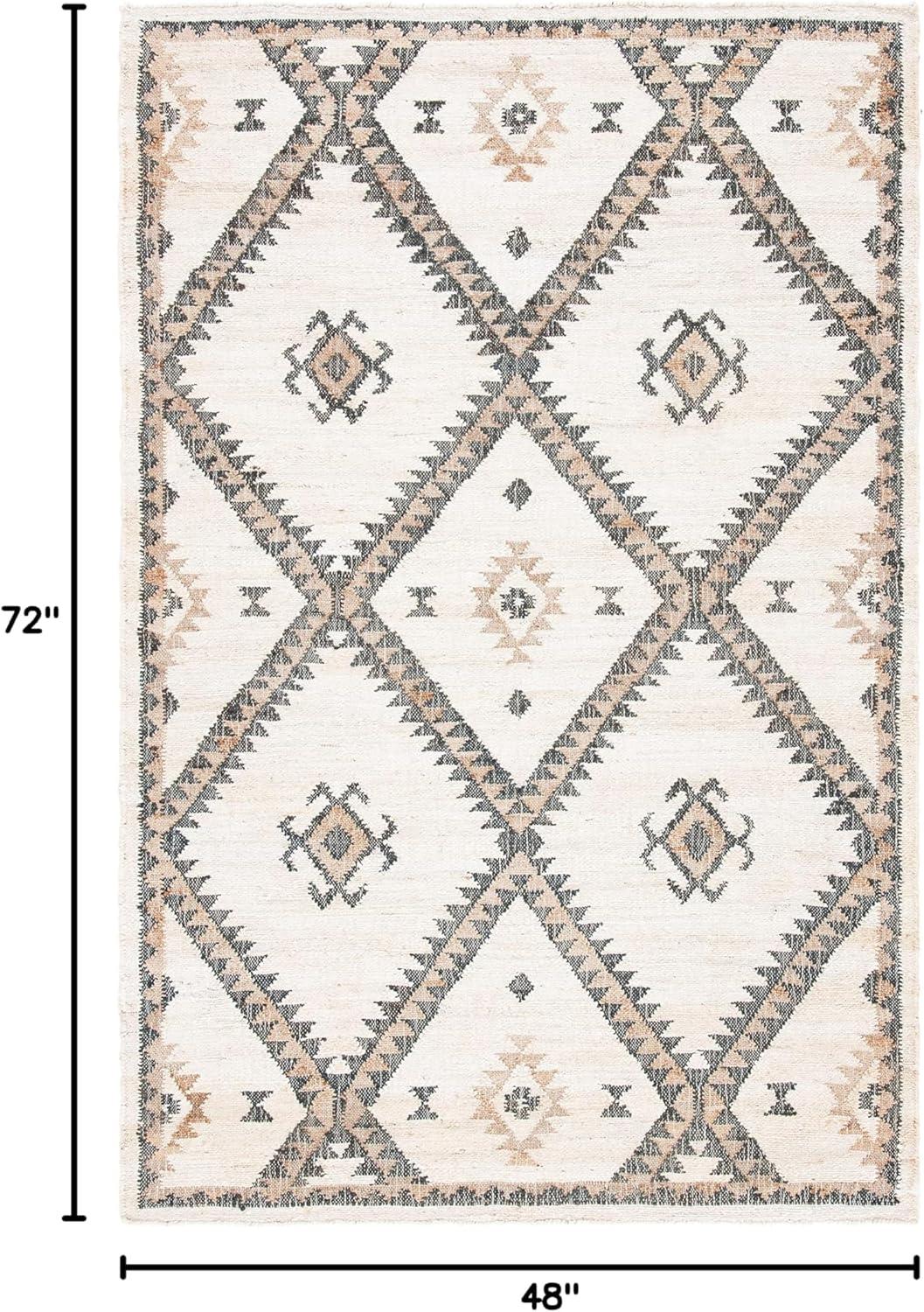 Kilim KLM761 Hand Woven Area Rug - Ivory/Black - 4'x6' - Safavieh.