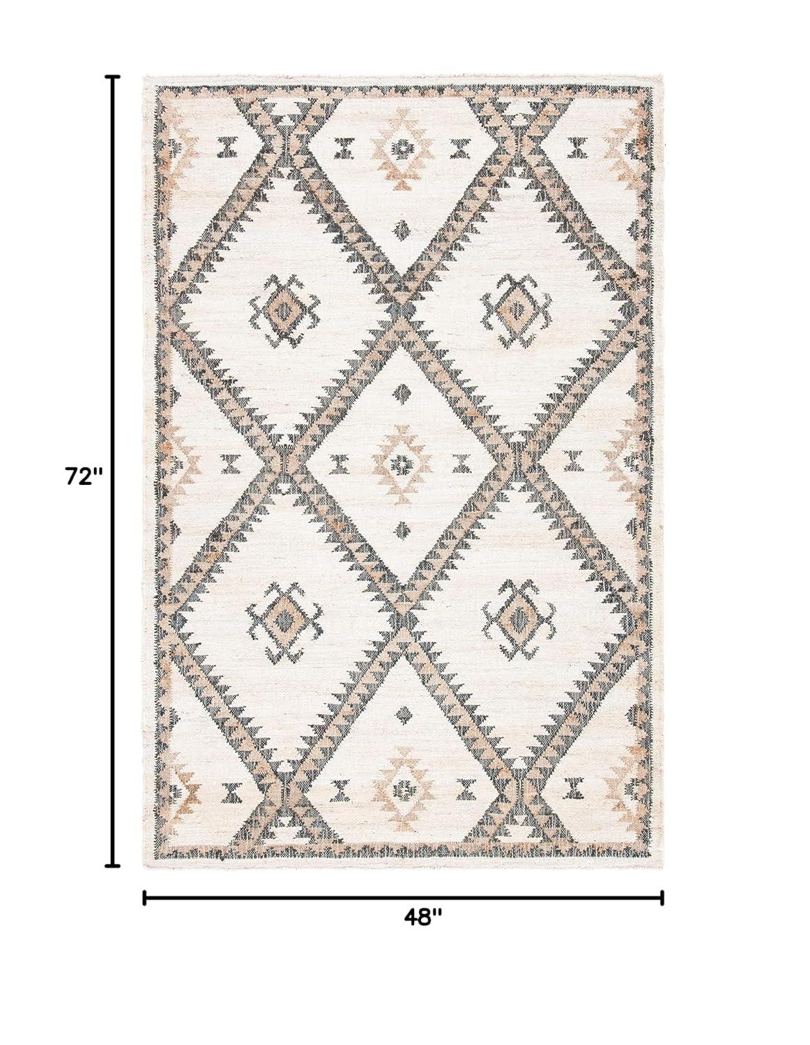 Kilim KLM761 Hand Woven Area Rug - Ivory/Black - 4'x6' - Safavieh.