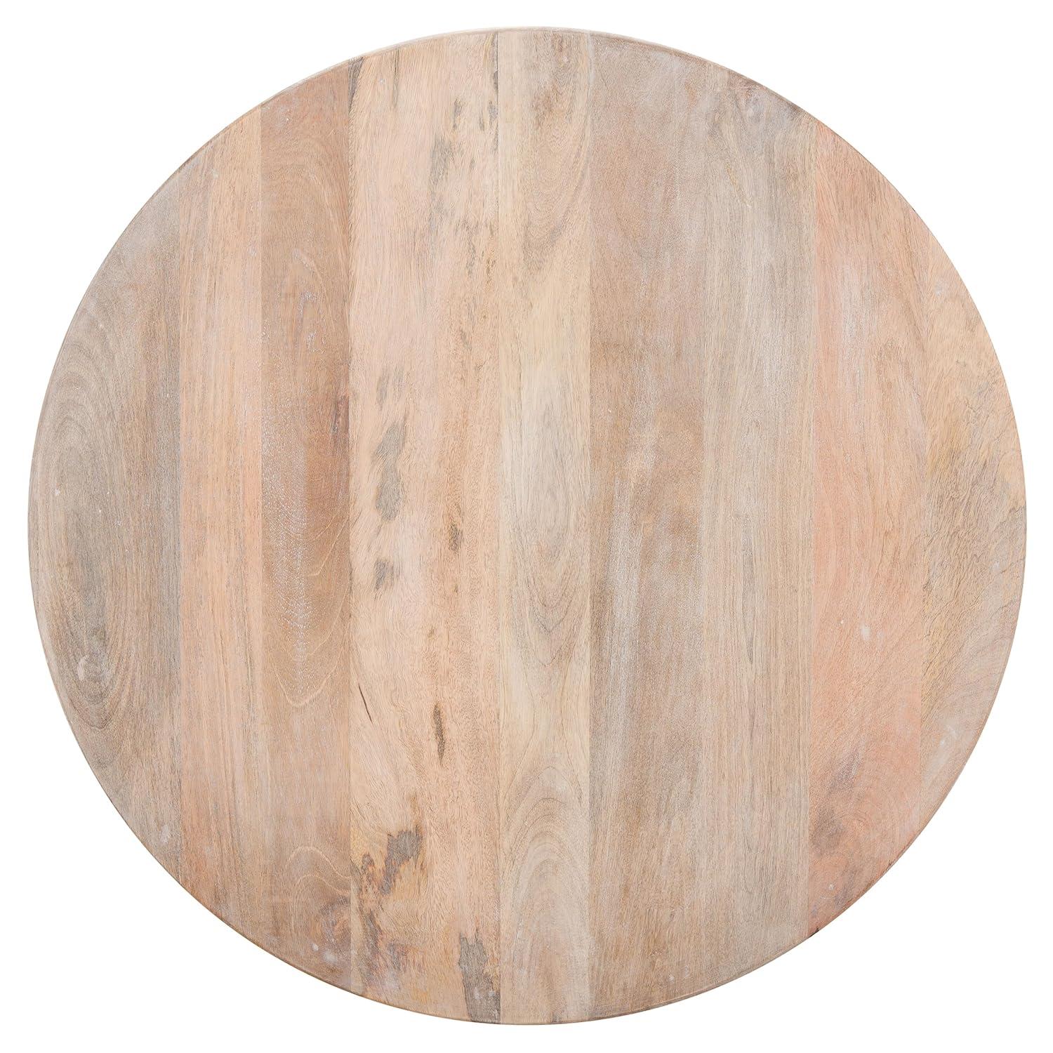 SAFAVIEH Kyrith Rustic Round Coffee Table, Burnt Natural
