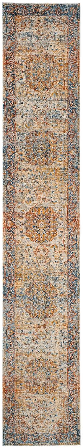 Vintage Persian VTP435 Power Loomed Indoor Runner Rug - Saffron/Cream - 2'2"x12' - Safavieh