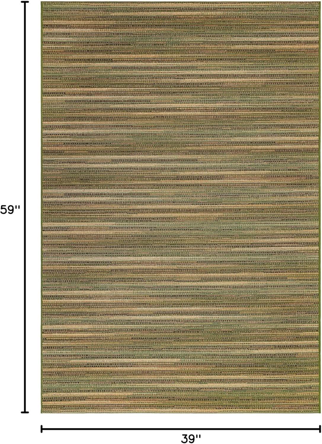Liora Manne Marina Stripes Indoor/Outdoor Rug Green 3'3" x 4'11"