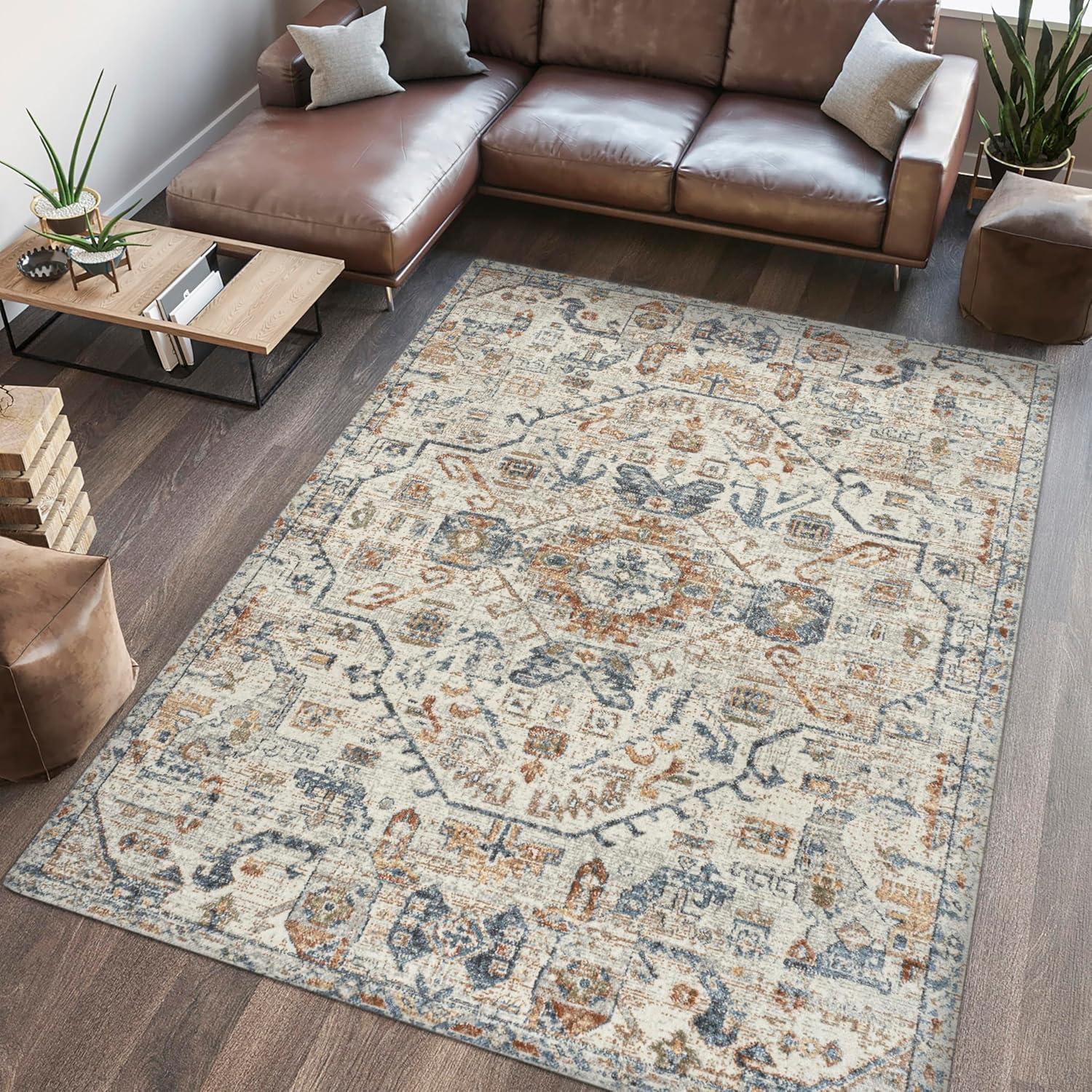 JONATHAN Y Shaemus Bohemian Medallion Low-Pile Machine-Washable Indoor Area Rug