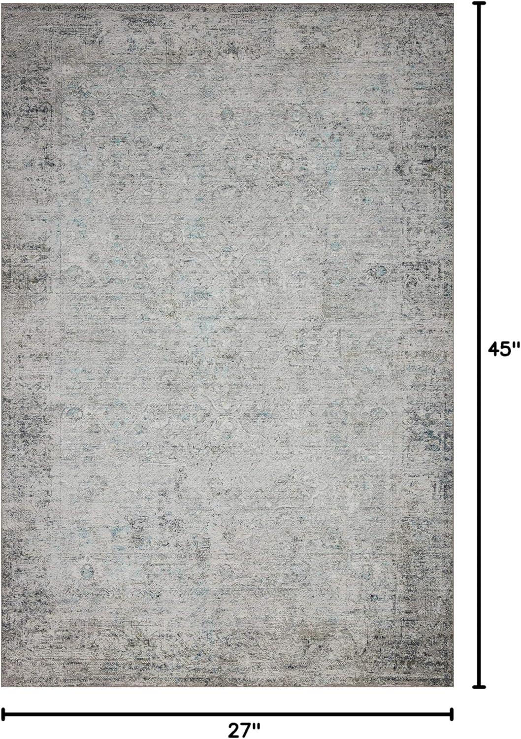 Loloi II Drift DRI-02 Ivory / Granite Abstract Area Rug 18" x 18" Sample