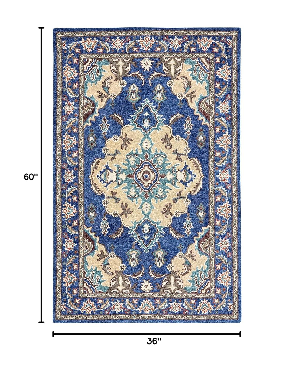 Antiquity AT520 Hand Tufted Area Rug - Blue/Ivory - 3'x5' - Safavieh.
