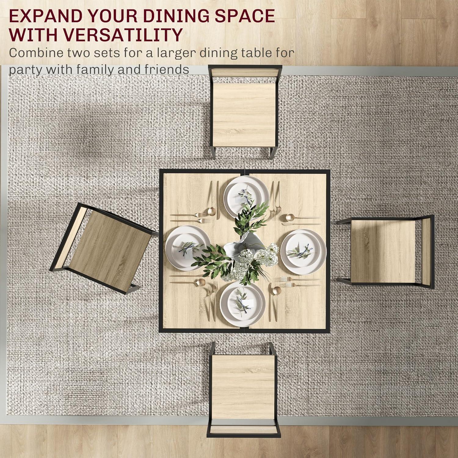 17 Stories 3-Piece Industrial Dining Table Set for 2 Person, Kitchen Table and Chairs, Dining Room Sets