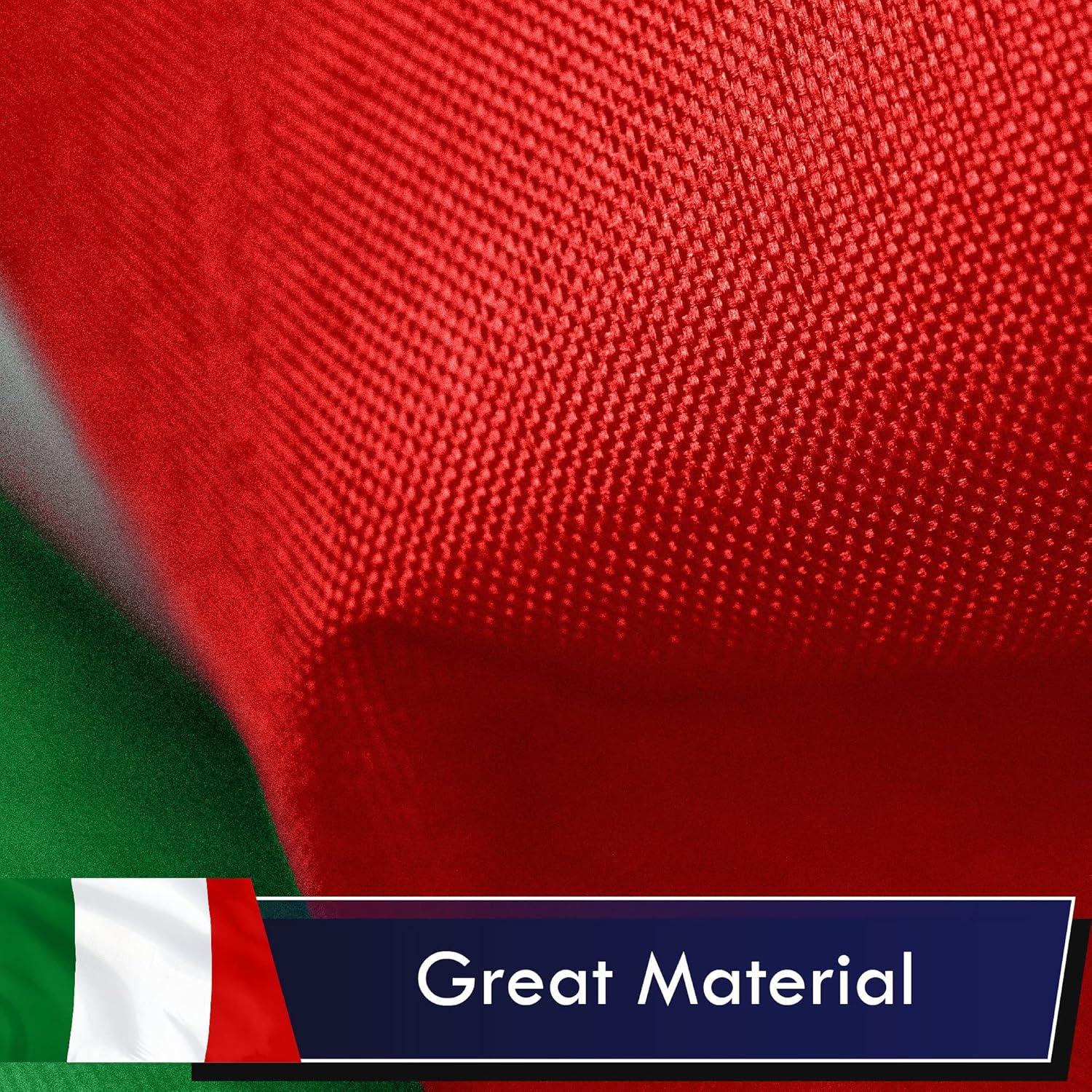 G128 - Bandera Italiana de 3x5 Pies Impresa con Ojales de Latón en Material de Poliéster 150D