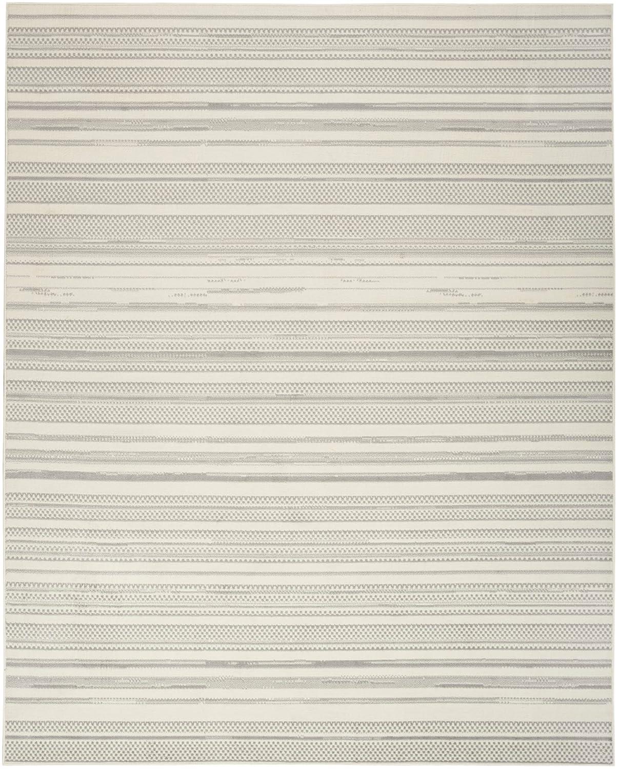 Nourison Grafix Abstract Striped Indoor Rug Ivory Grey 5'3" x 7'3"
