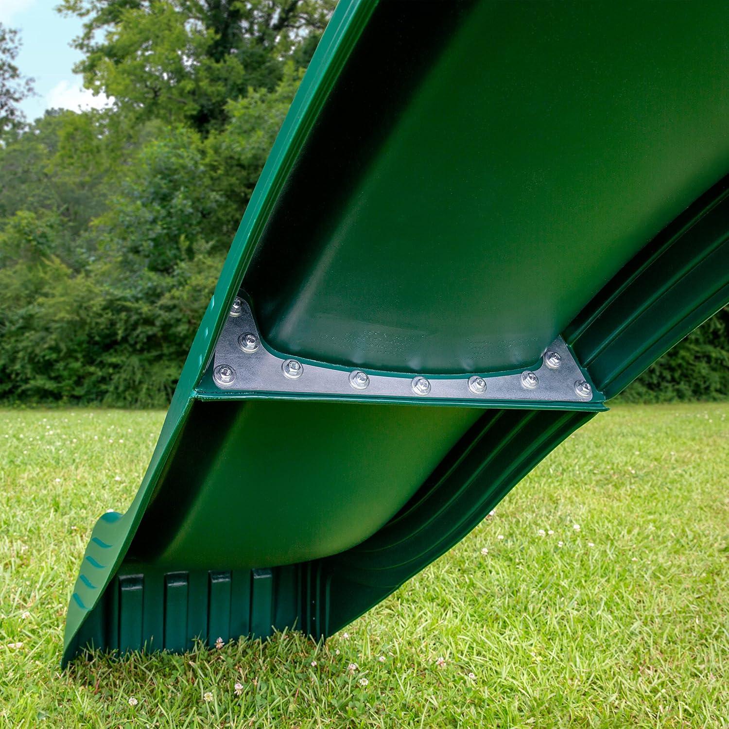 Swing-N-Slide 2 Piece Cool Wave Plastic Slide for 4 Foot Deck Heights, Green