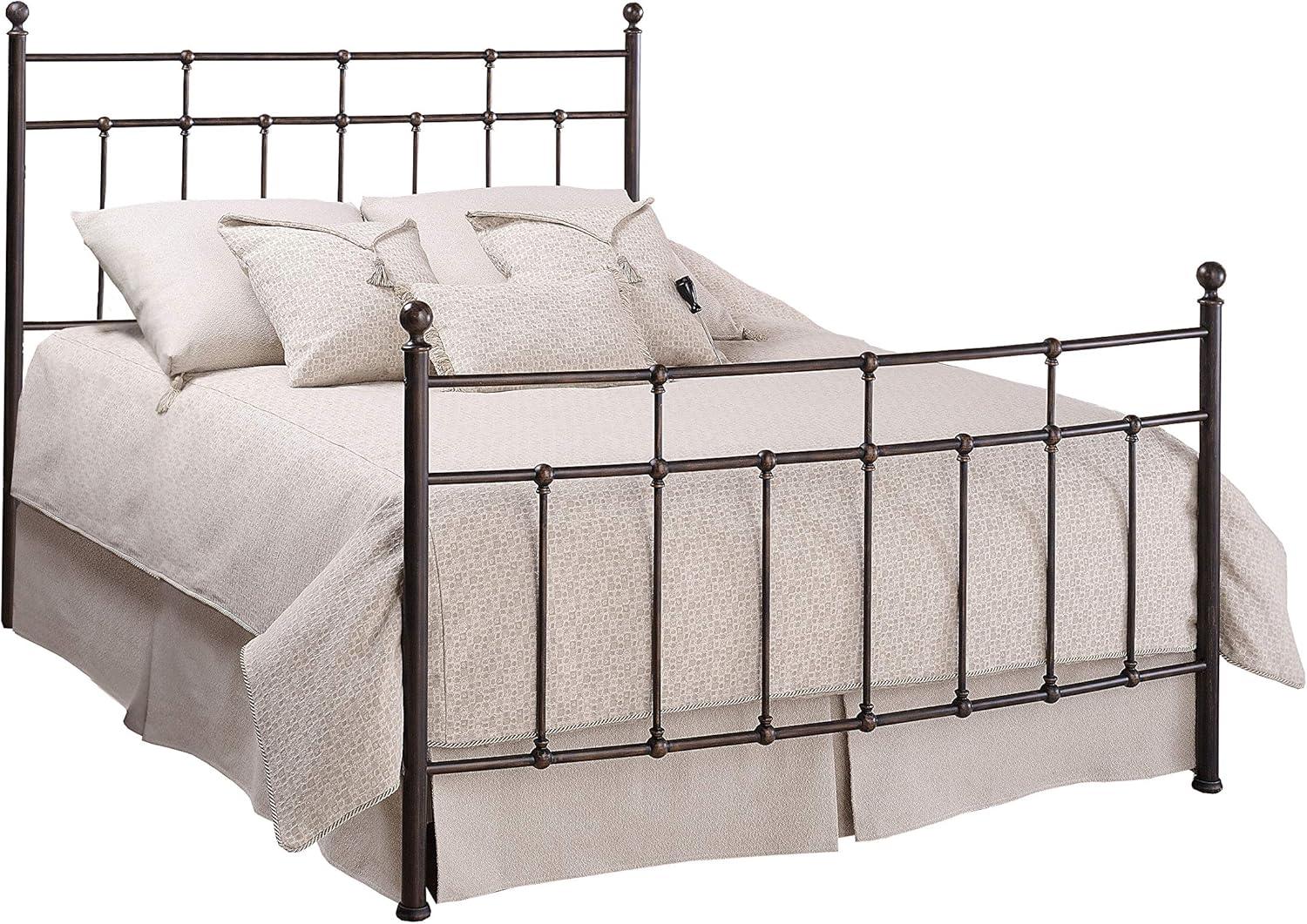 Antique Bronze Full Metal Bed with Spindle Design