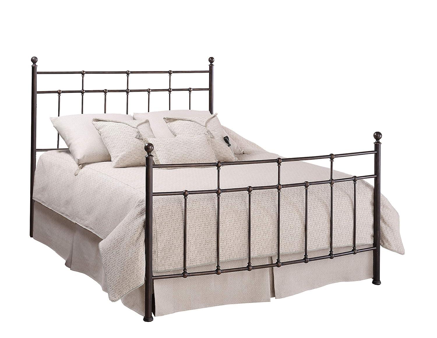 Hillsdale Furniture Providence Metal Full Bed with Spindle and Casting Design, Antique Bronze