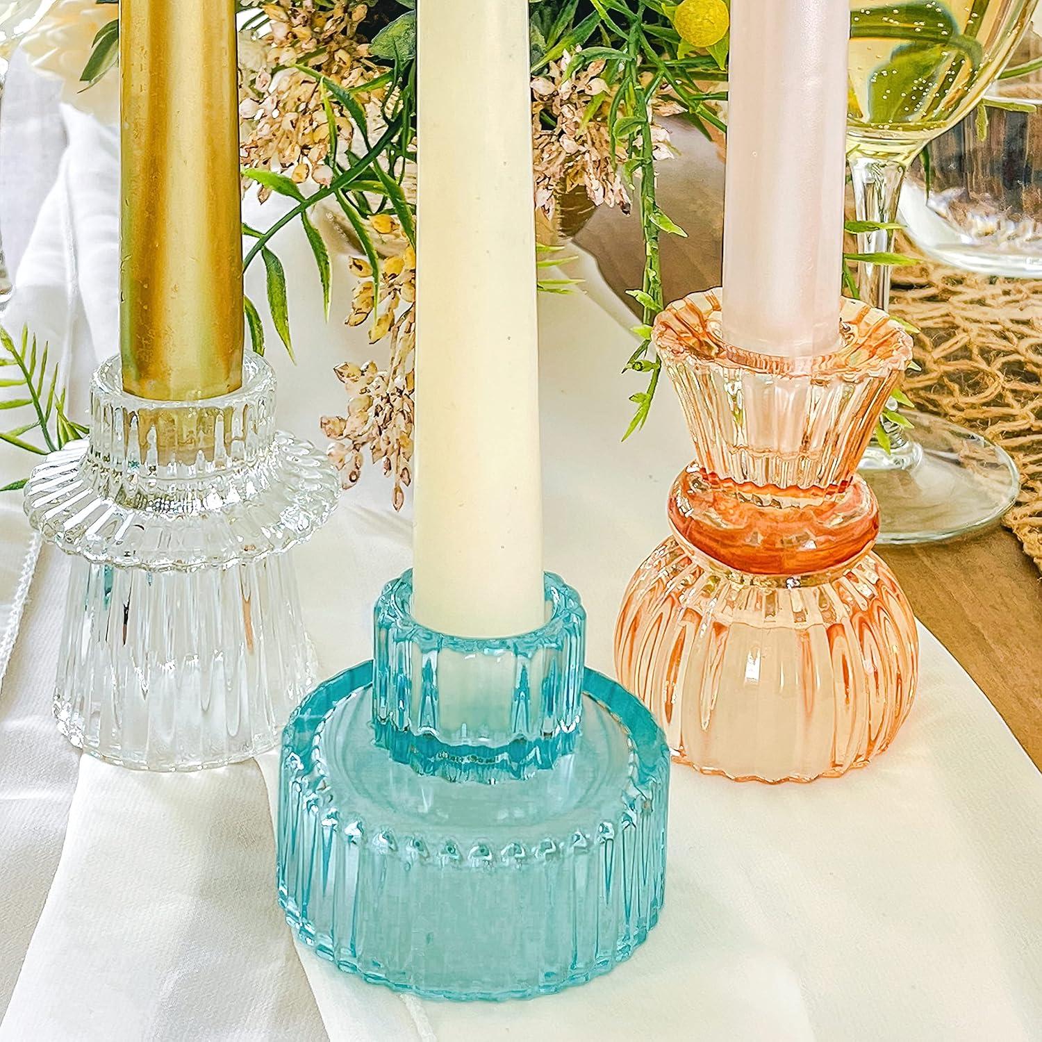 Kate Aspen Dual Sided Ribbed Candlestick/Tealight Holders- Set of 6