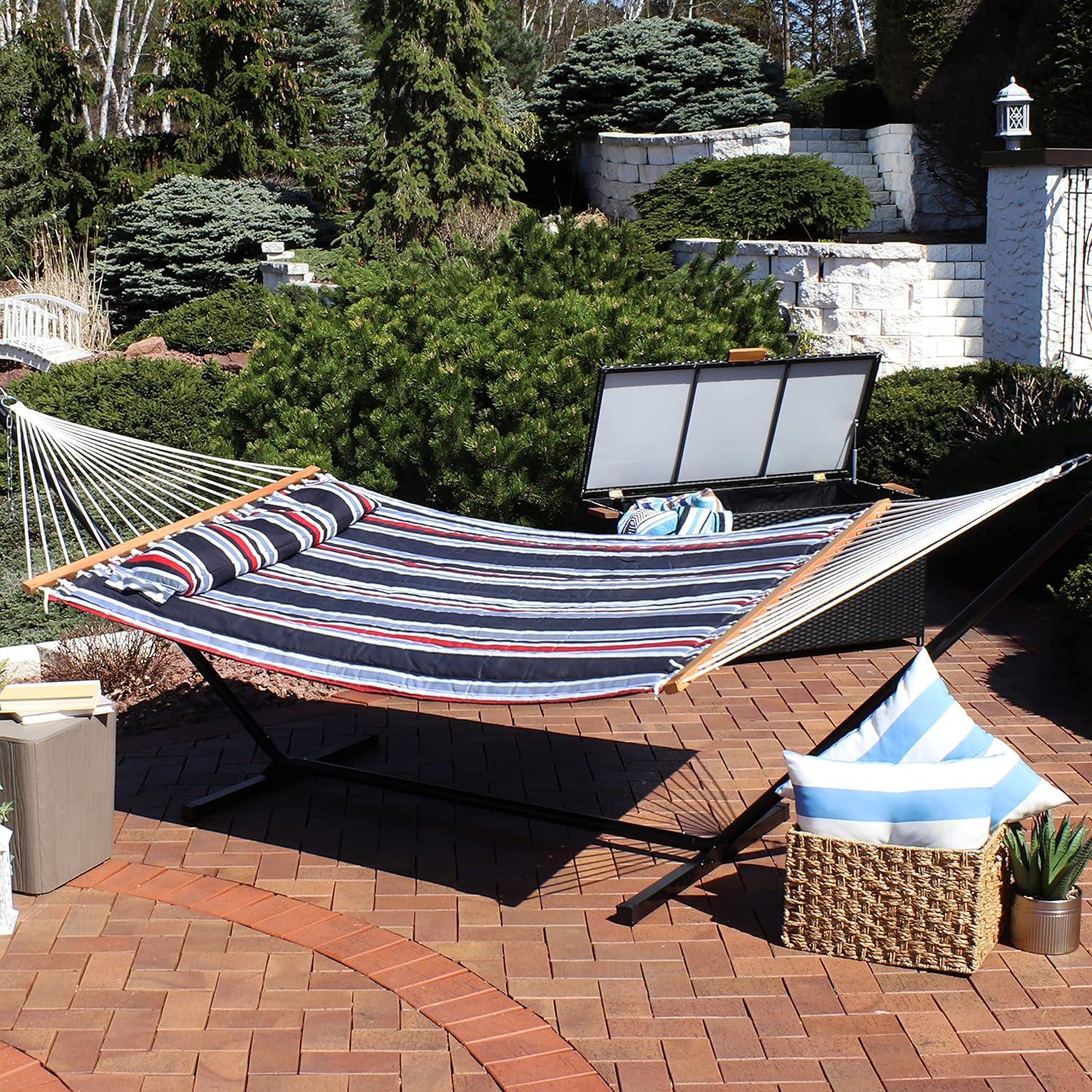 2-Person Quilted Polyester Spreader Bar Hammock