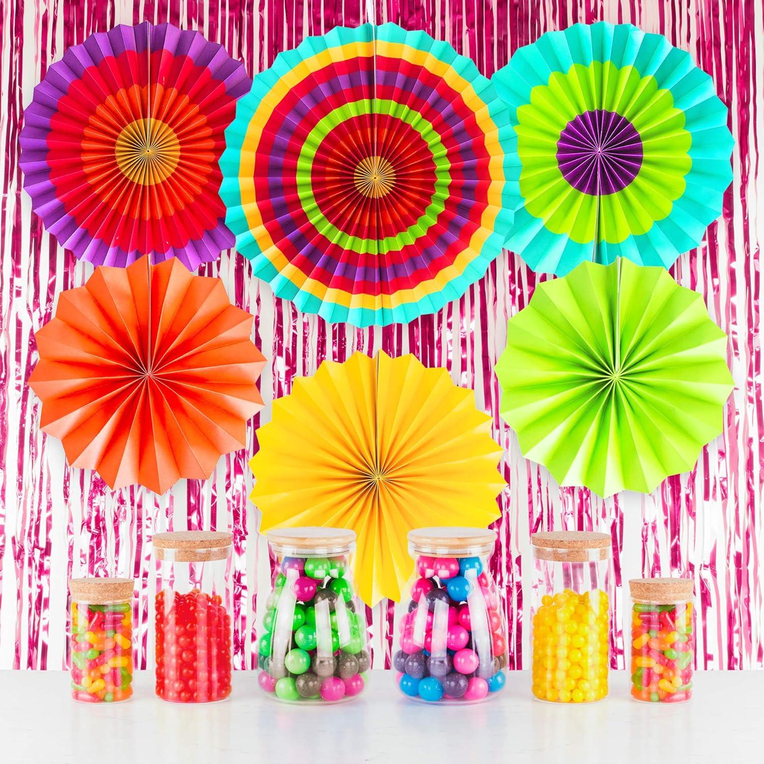 Super Z Outlet Paper Fan Mexican Fiesta/Cinco De Mayo/Carnival/Taco Tuesday Kids Party Hanging Decoration Supplies (12)