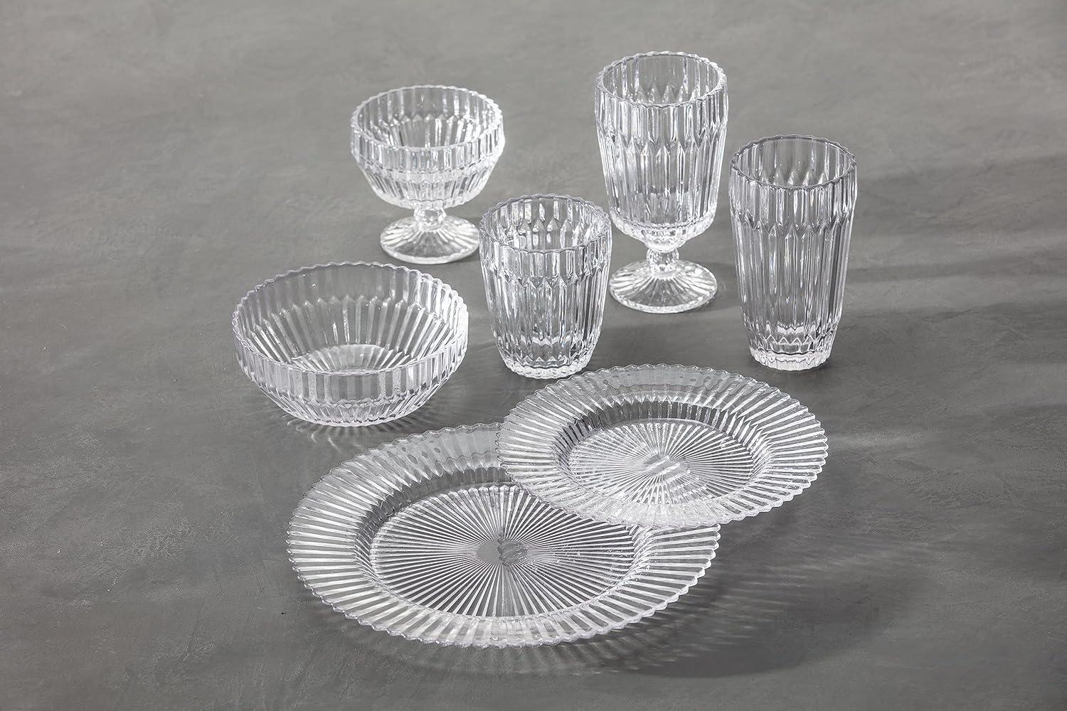 Archie Clear Glass Dinner Plates Set of 4