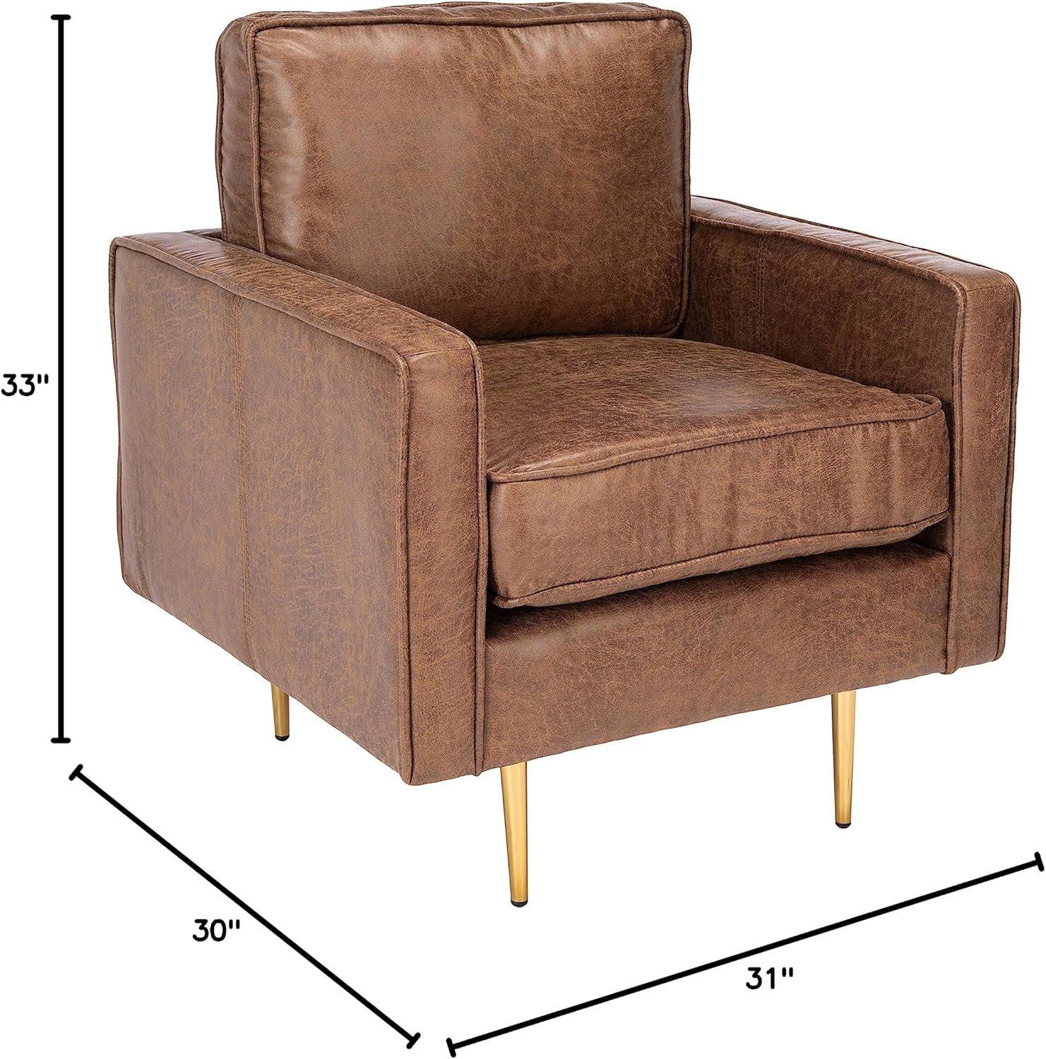 Paityn Accent Chair - ACH2000 - Brown/Gold - Safavieh